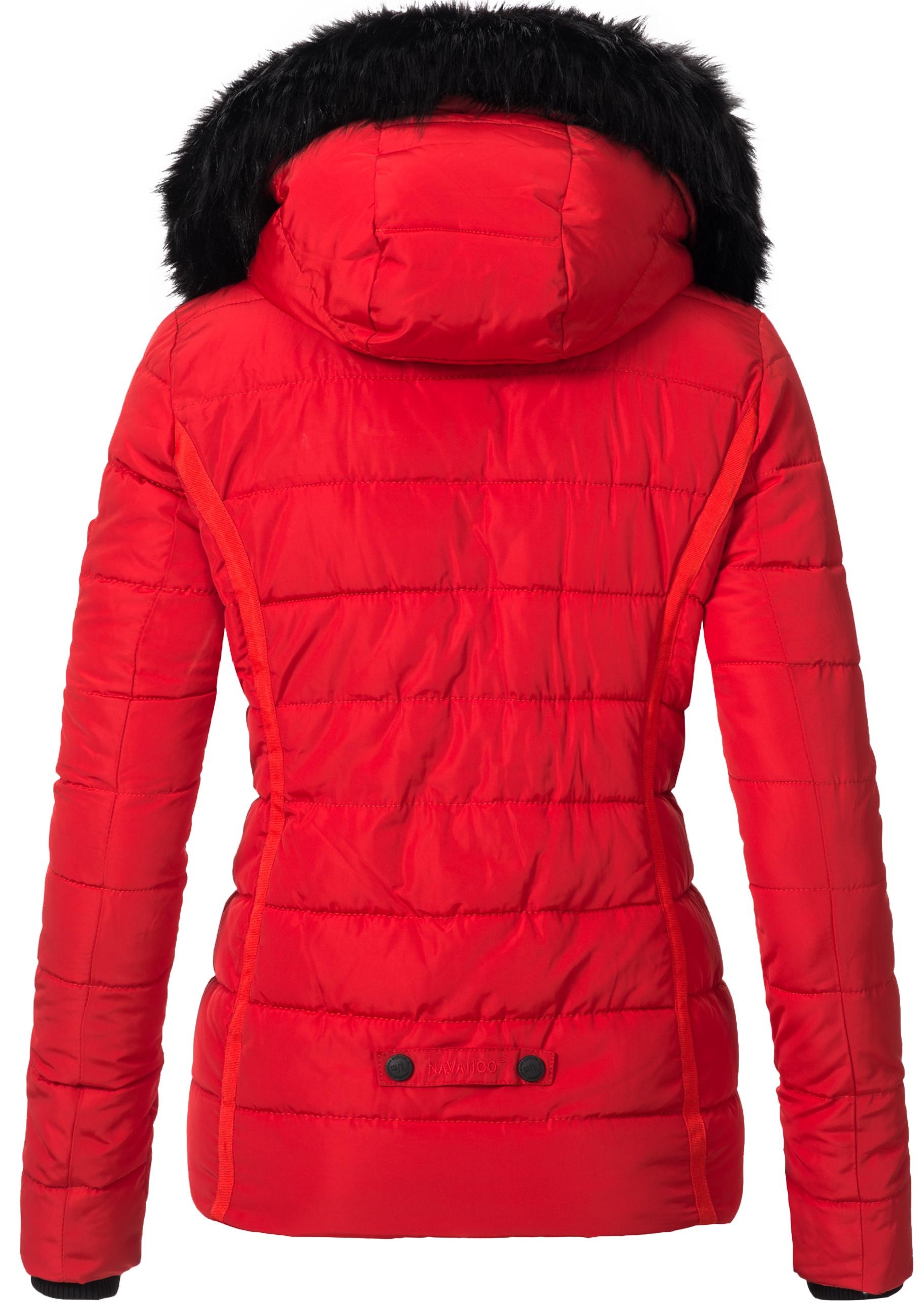 Navahoo Steppjacke »Miamor« mit Kapuze hochwertige Winterjacke m. voluminöser Kunstpelz-Kapuze
