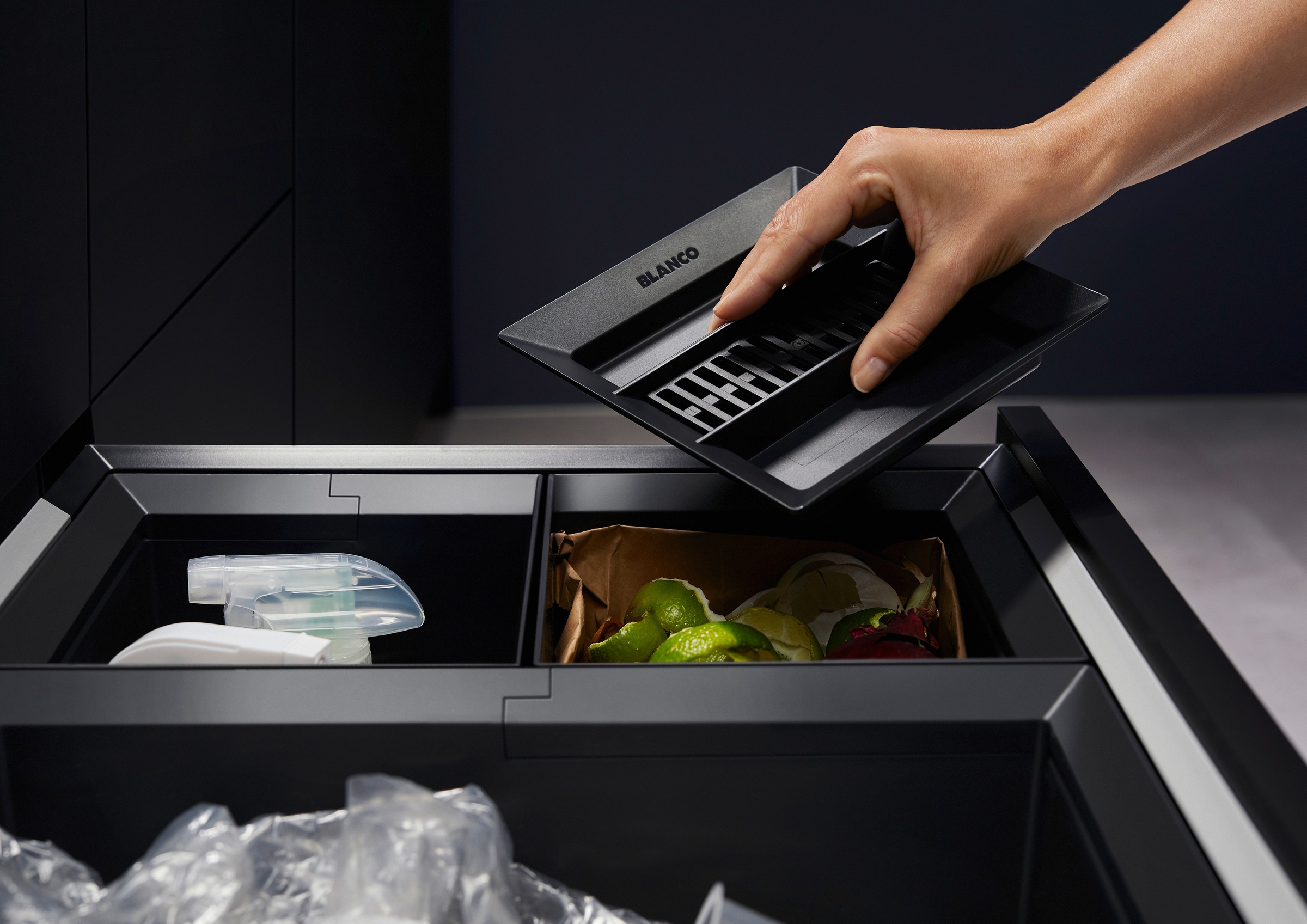 Blanco Einbaumülleimer »FLEXON II Low 60/2« 2 Behälter Abwaschbare und entnehmbare Eimer