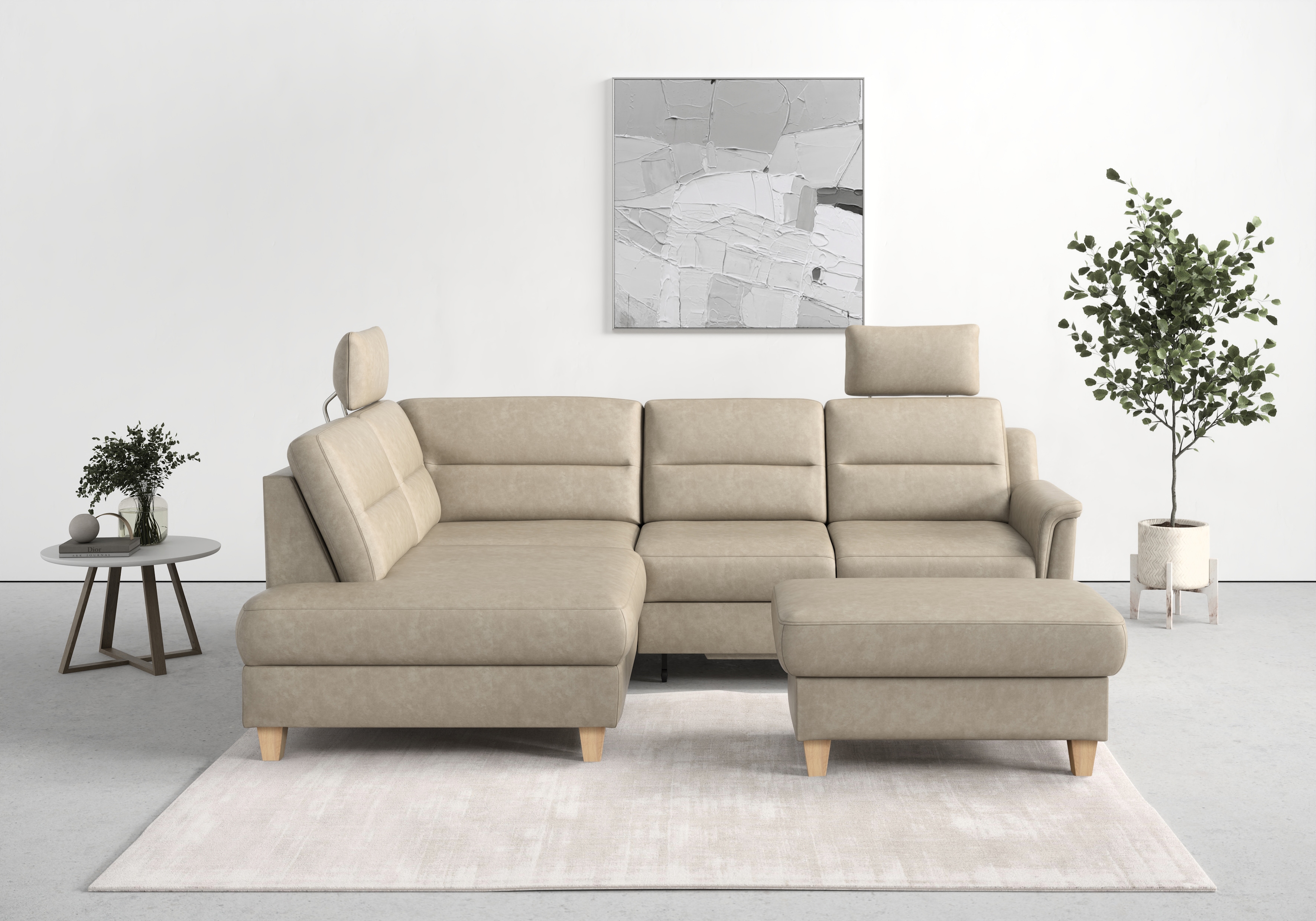 sit&more Ecksofa "Farö L-Form" inklusive Federkern, wahlweise mit Schlaffunktion und Bettkasten