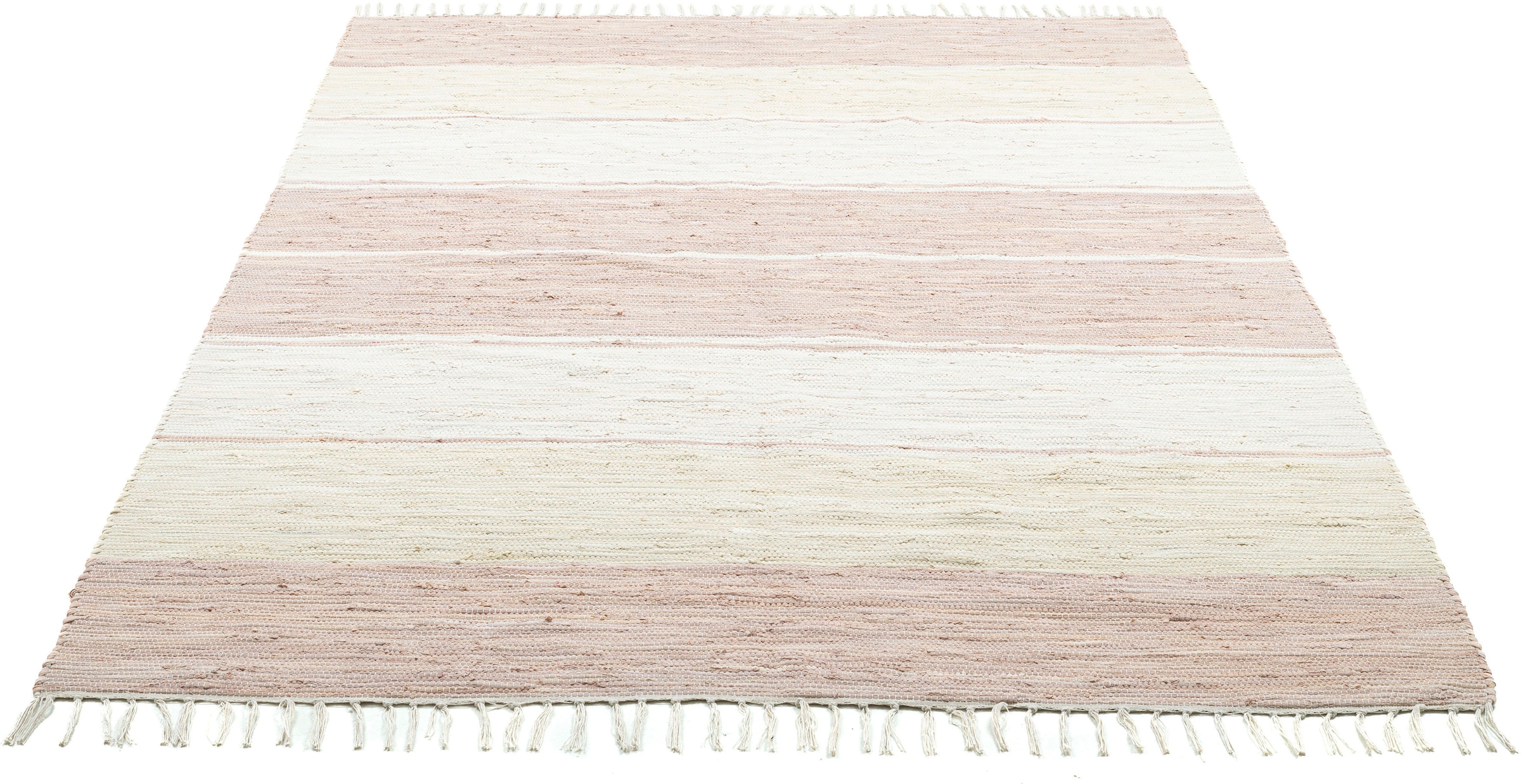 Teppich »Stripe Cotton«, rechteckig, Flachgewebe, gestreift, reine Baumwolle,...