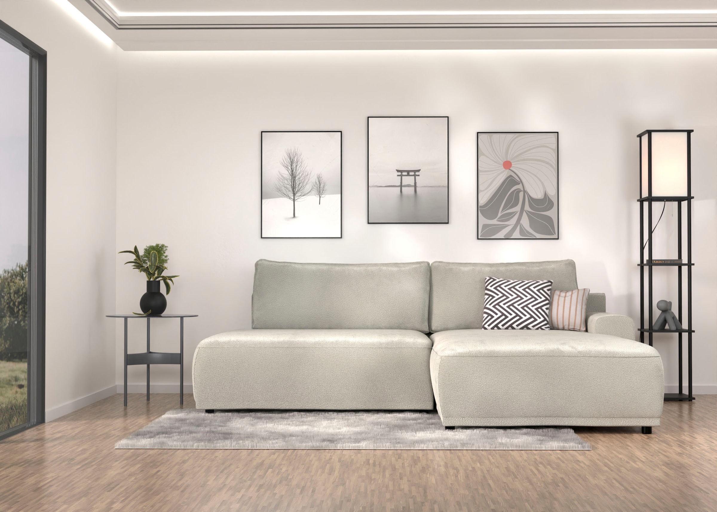 TRENDMANUFAKTUR Ecksofa "Fordon II, Schlafsofa mit Bettkasten, Couch in L-F günstig online kaufen