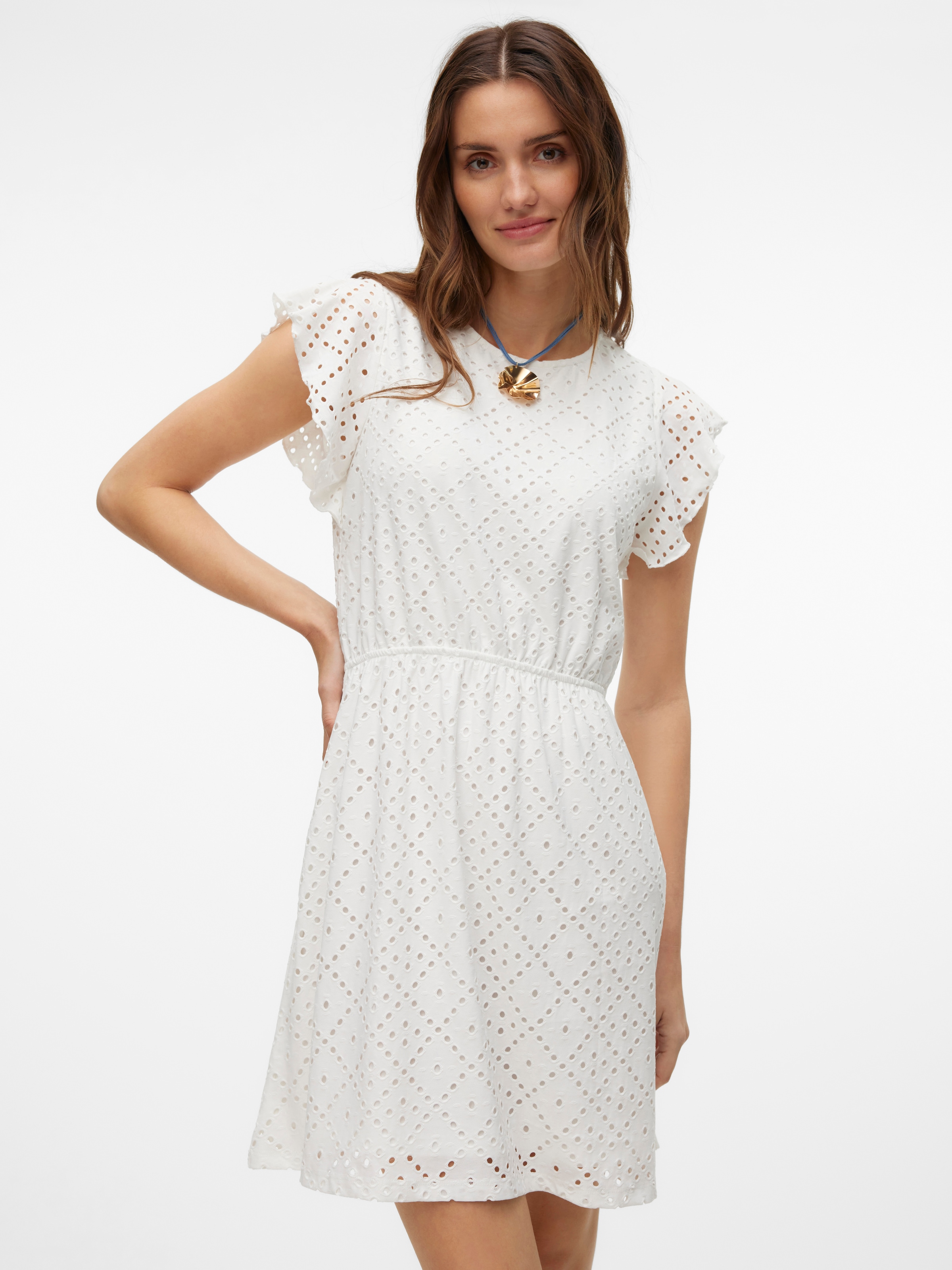 Vero Moda Minikleid »VMTASSA SL FRILL  SHORT DRESS JRS NOOS« Materialmix, regular fit