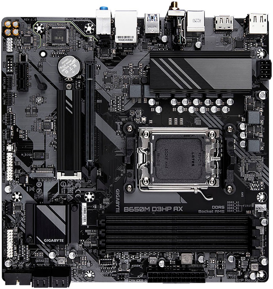 Gigabyte Mainboard »B650M D3HP AX Mainboard - AMD Ryzen 9000er-Serie, 5+2+2 Phasen VRM, bi«