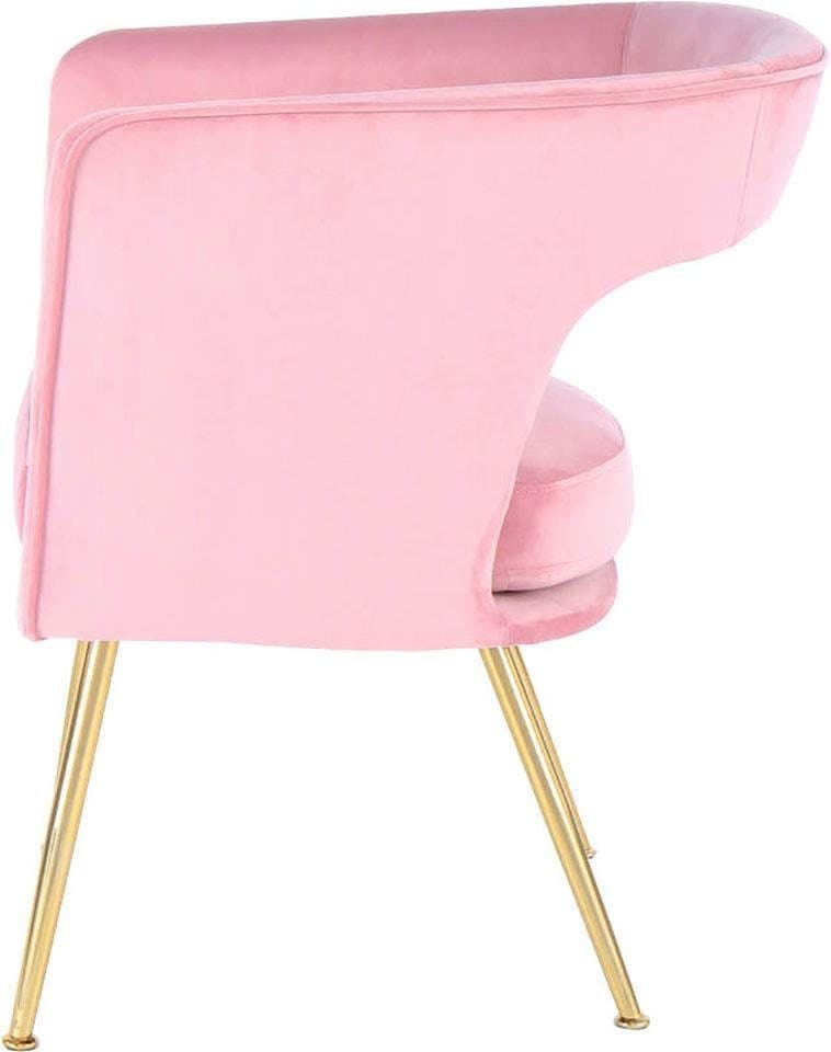 Kayoom Stuhl »Jolene 125, Esszimmerstuhl,eleganter Stoffbezug« () 1 Stk.samtweicher Bezug, Rückenlehne und Armlehnen abgerundet