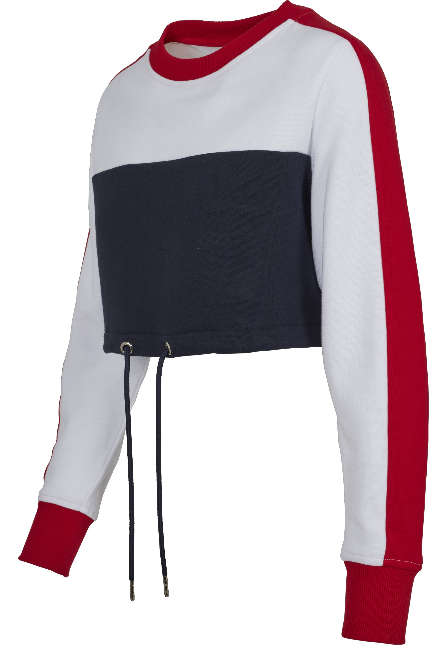 URBAN CLASSICS Sweatshirt »Urban Classics Damen Ladies Cropped 3-Tone Stripe Crew«, 1 Stk.
