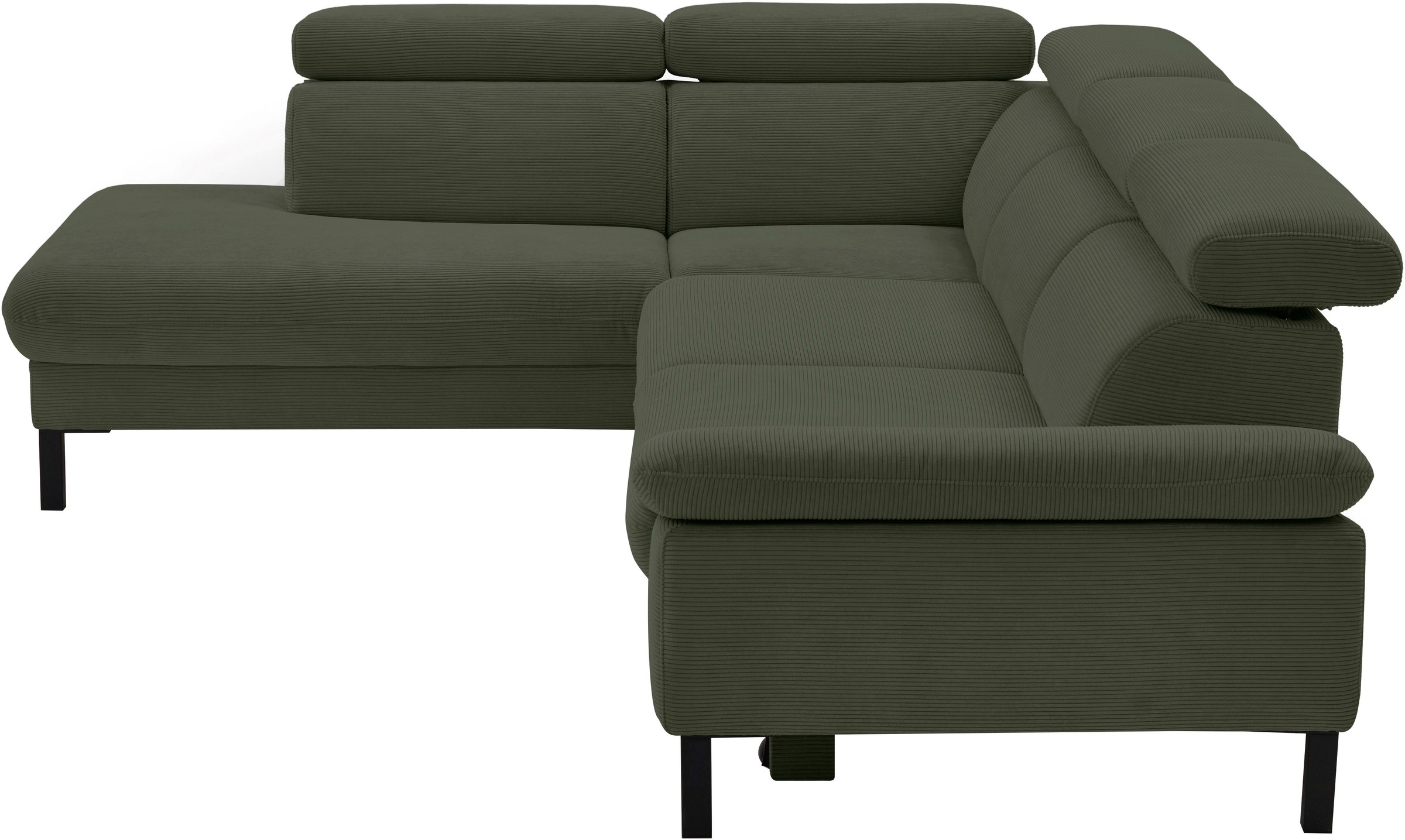 Home affaire Ecksofa »Arnayon mit Querschläfer-Bettfunktion, Schlafsofa, großer Bettkasten«, manuelle Kopfteilverstellung, Tonnentaschen-Federkern, Feincord L-Form