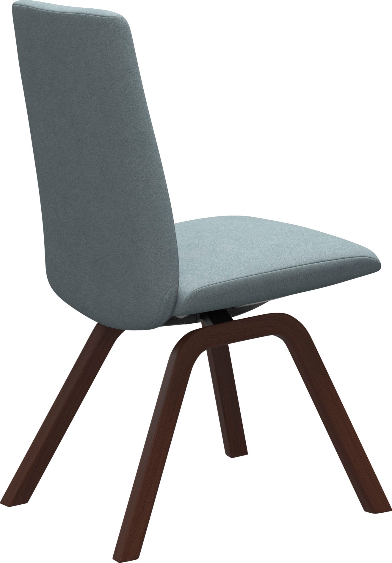 Polsterstuhl STRESSLESS "Laurel", blau (aqua dinamica, walnuss), B:49cm H:92cm T:59cm, Microfaser DINAMICA (88% Polyester, 12% Polyurethan), Stühle, Polsterstuhl, Low Back, Größe M, mit schräggestellten Beinen in Walnuss 2