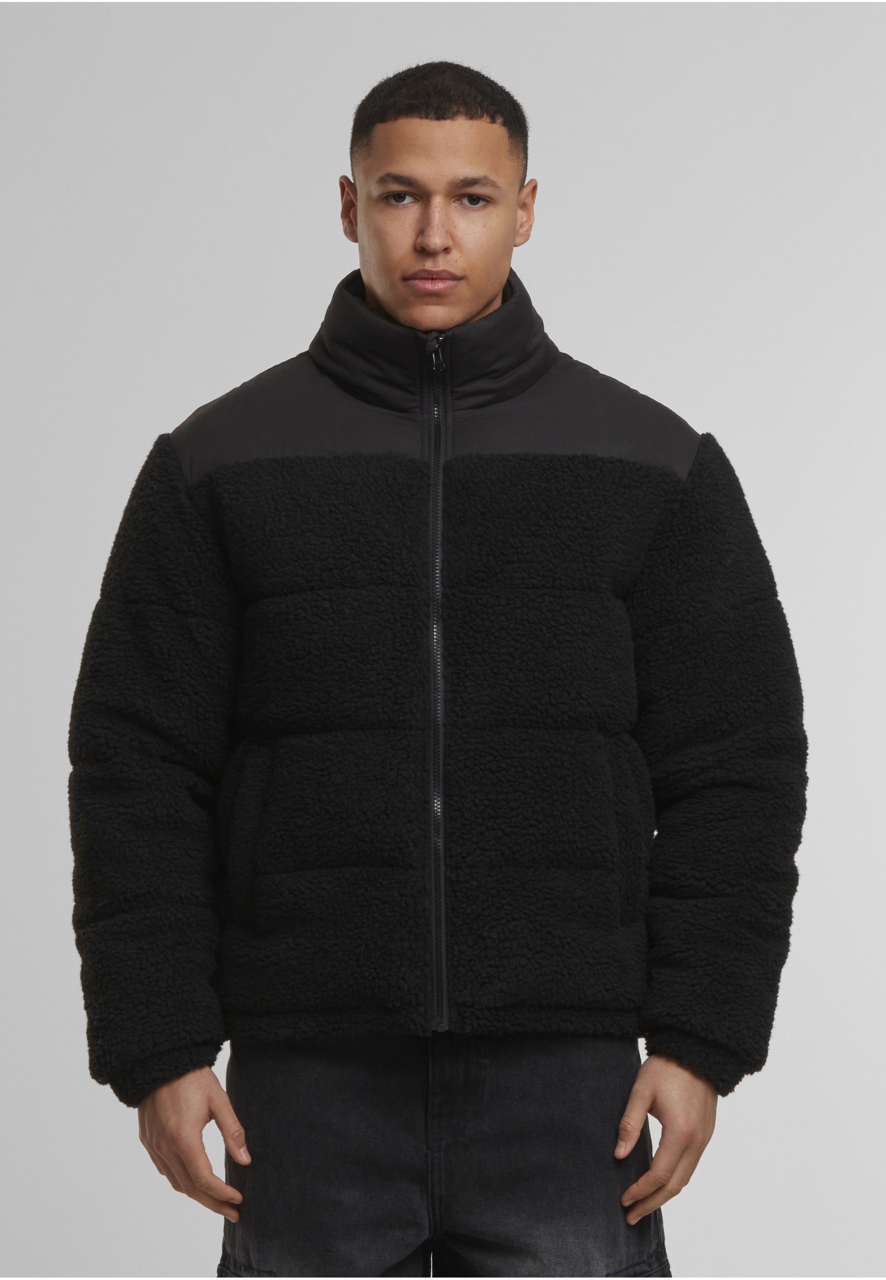URBAN CLASSICS Winterjacke »Urban Classics Teddy Puffer Jacket« 1 Stk. tlg. ohne Kapuze