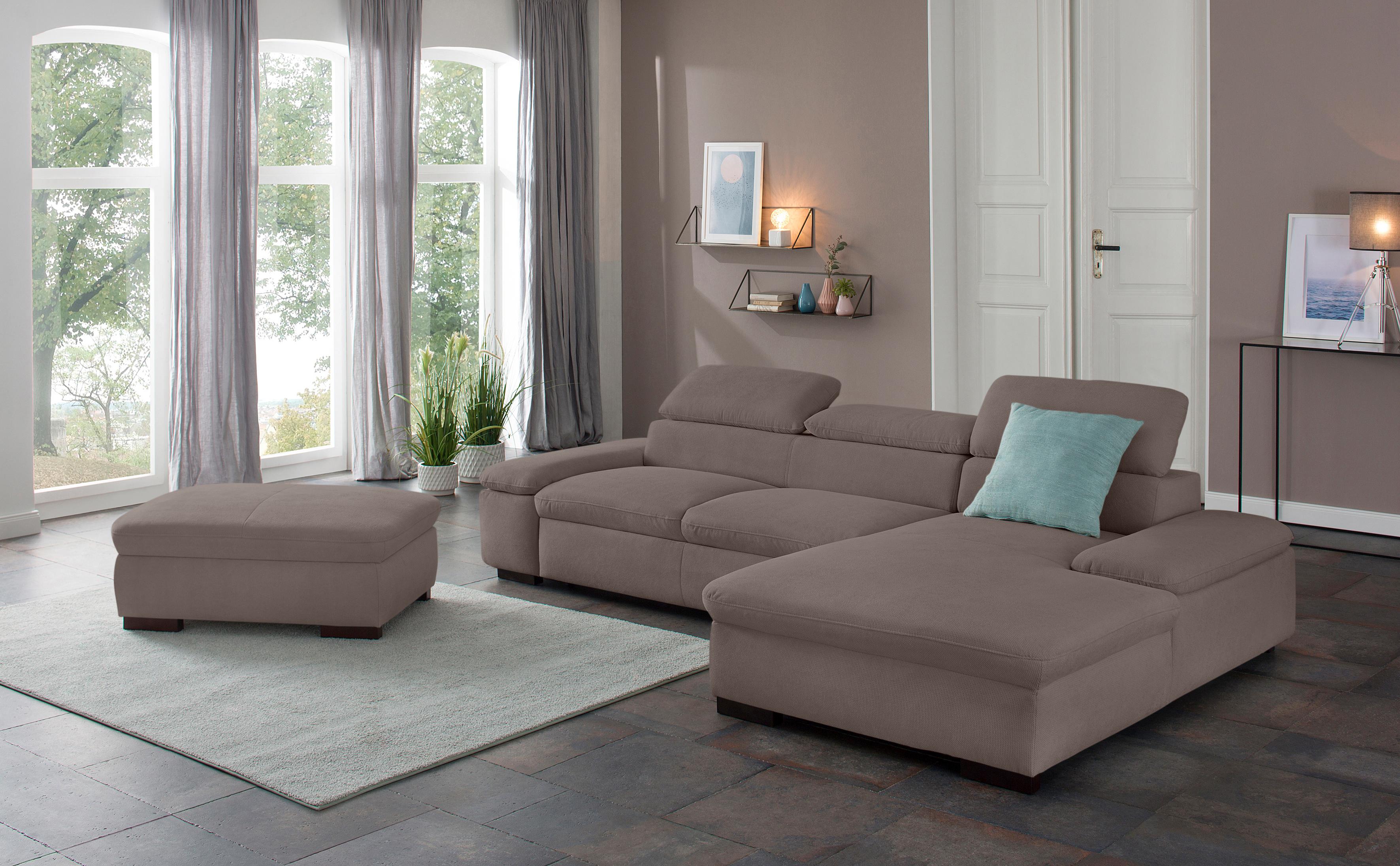 OTTO home Ecksofa "Alberto L-Form" mit Kopfteilverstellung, wahlweise mit Schlaffunktion