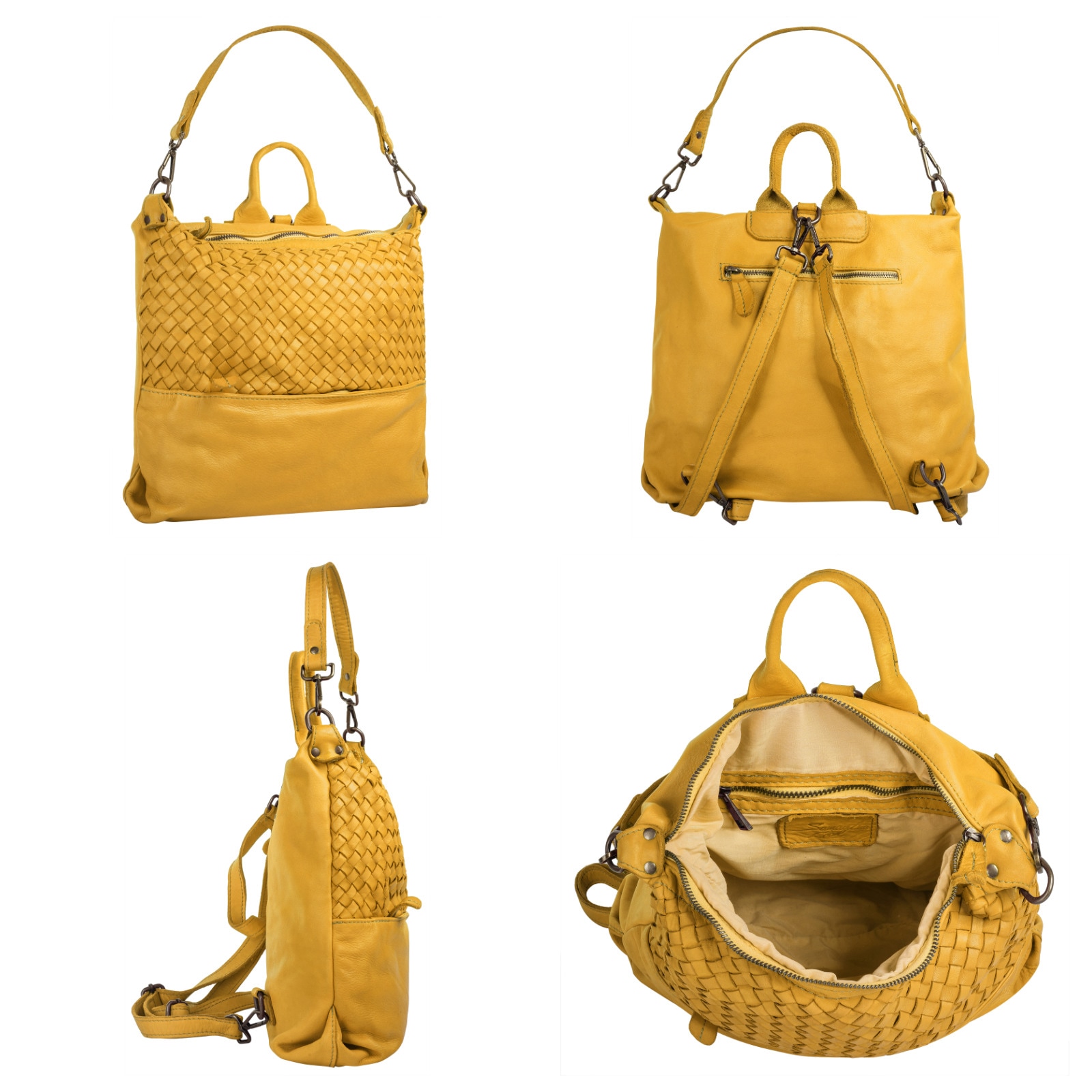Samantha Look Cityrucksack, echt Leder, Made in Italy