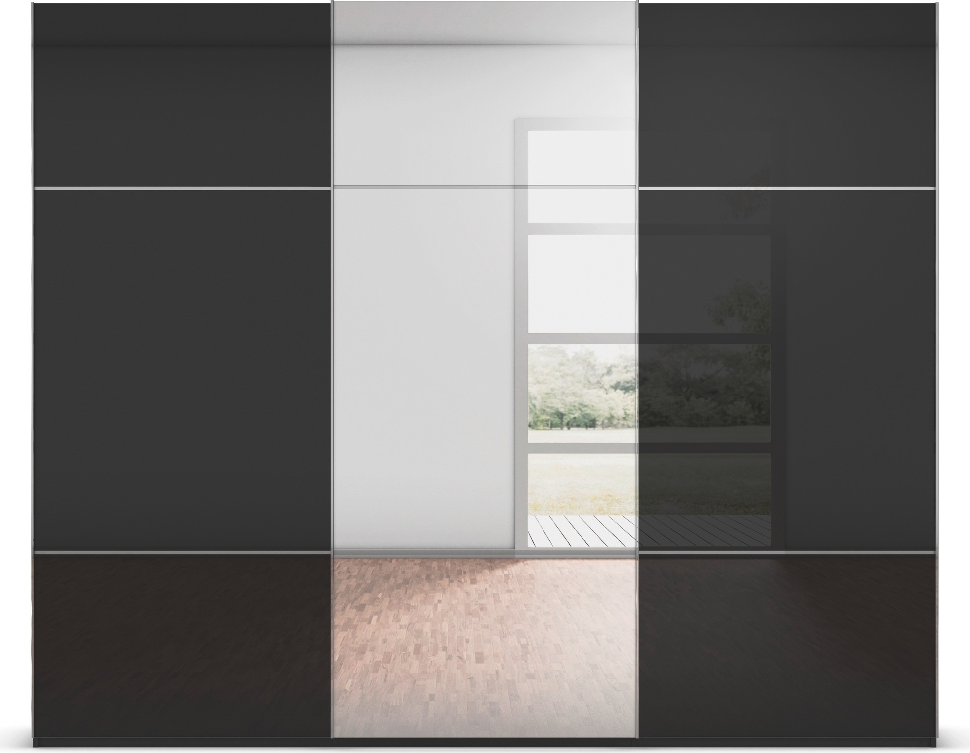 Thumbnail - rauch Schwebetürenschrank "Kleiderschrank Schrank Garderobe Schlafzimmerschrank SCALE-TRIO", edle dreigeteilte Front mit...