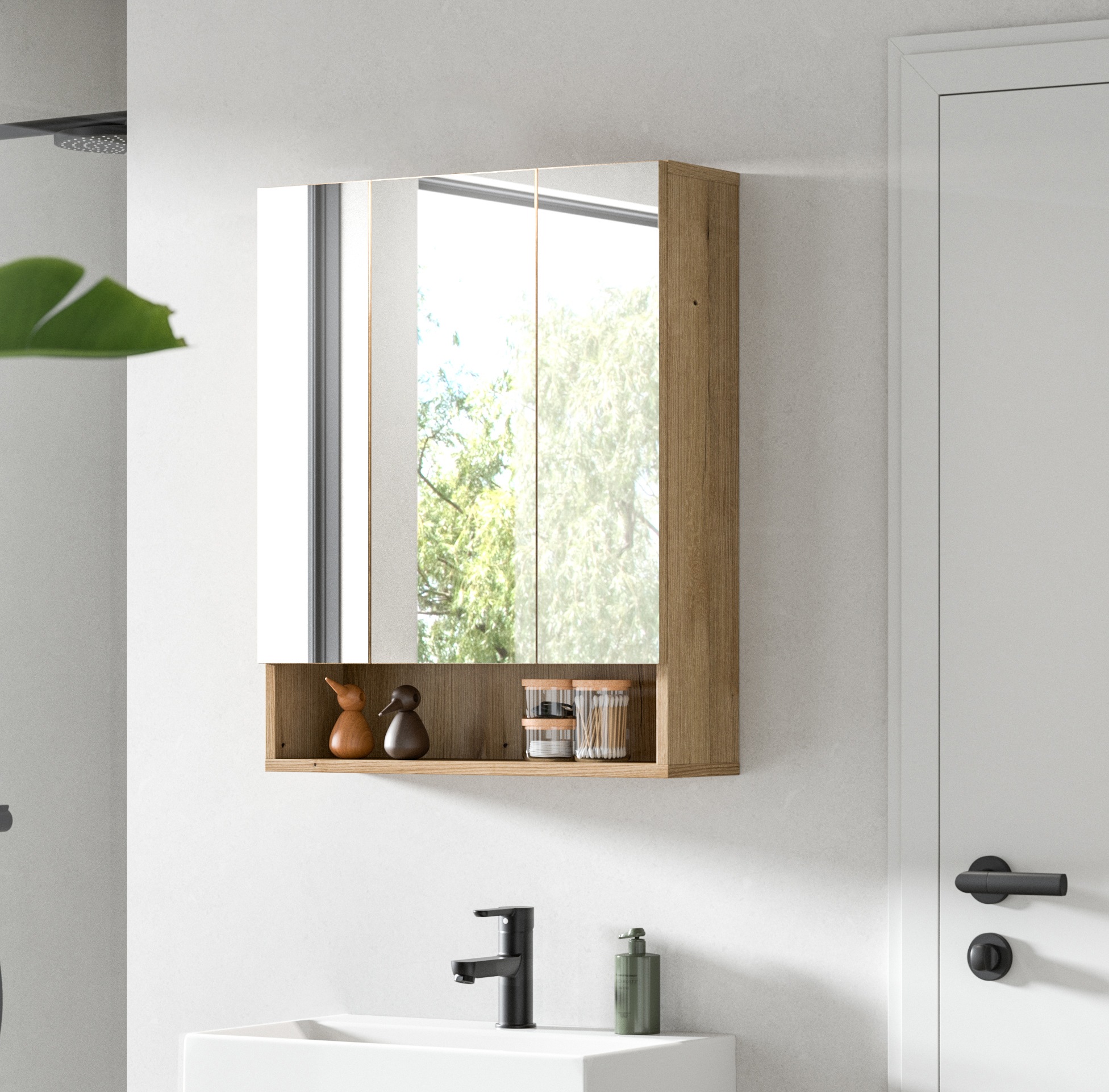 welltime Spiegelschrank "VANN, Breite 60cm, 3 Spiegeltüren, 10 Fächer, viel günstig online kaufen