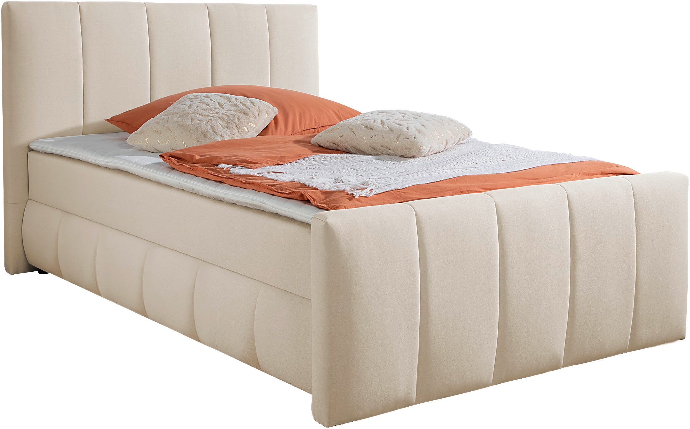 Home affaire Boxbett »Hanelore inkl. Bettkasten und Topper« Boxbett mit Bettkasten und Fußteil, inkl. Topper