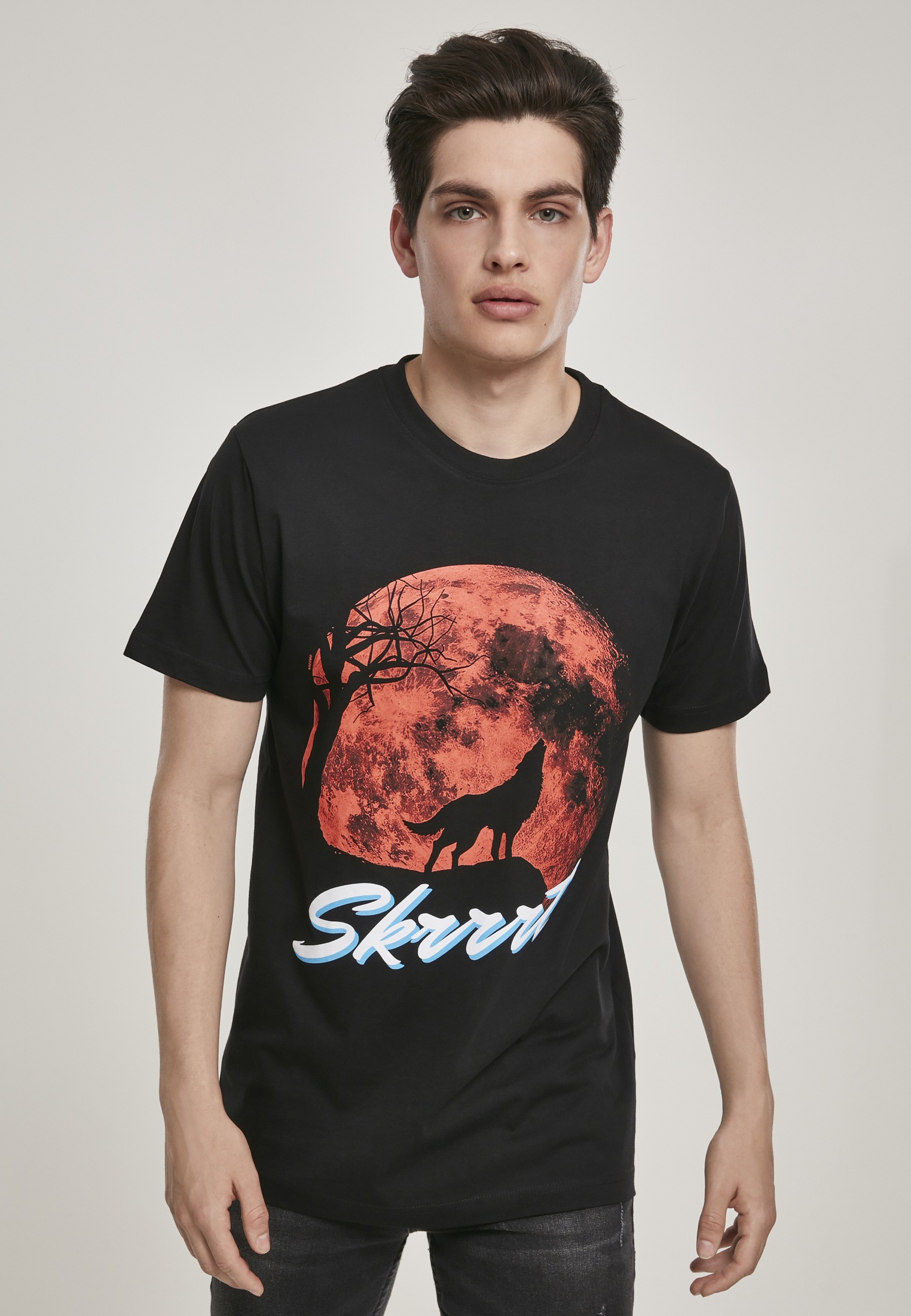 MisterTee Kurzarmshirt »MisterTee Herren Skrrt Howling Tee«, (1 tlg.)