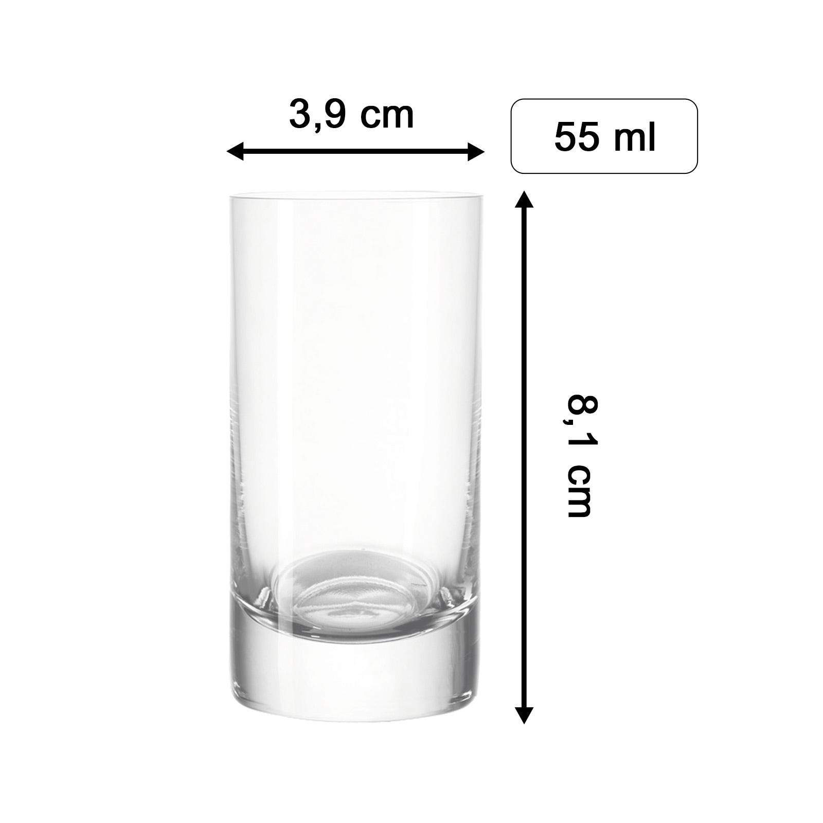 LUXENTU Schnapsglas »Stamper Schnaps-Ensemble 55 ml 6er Set transparent«