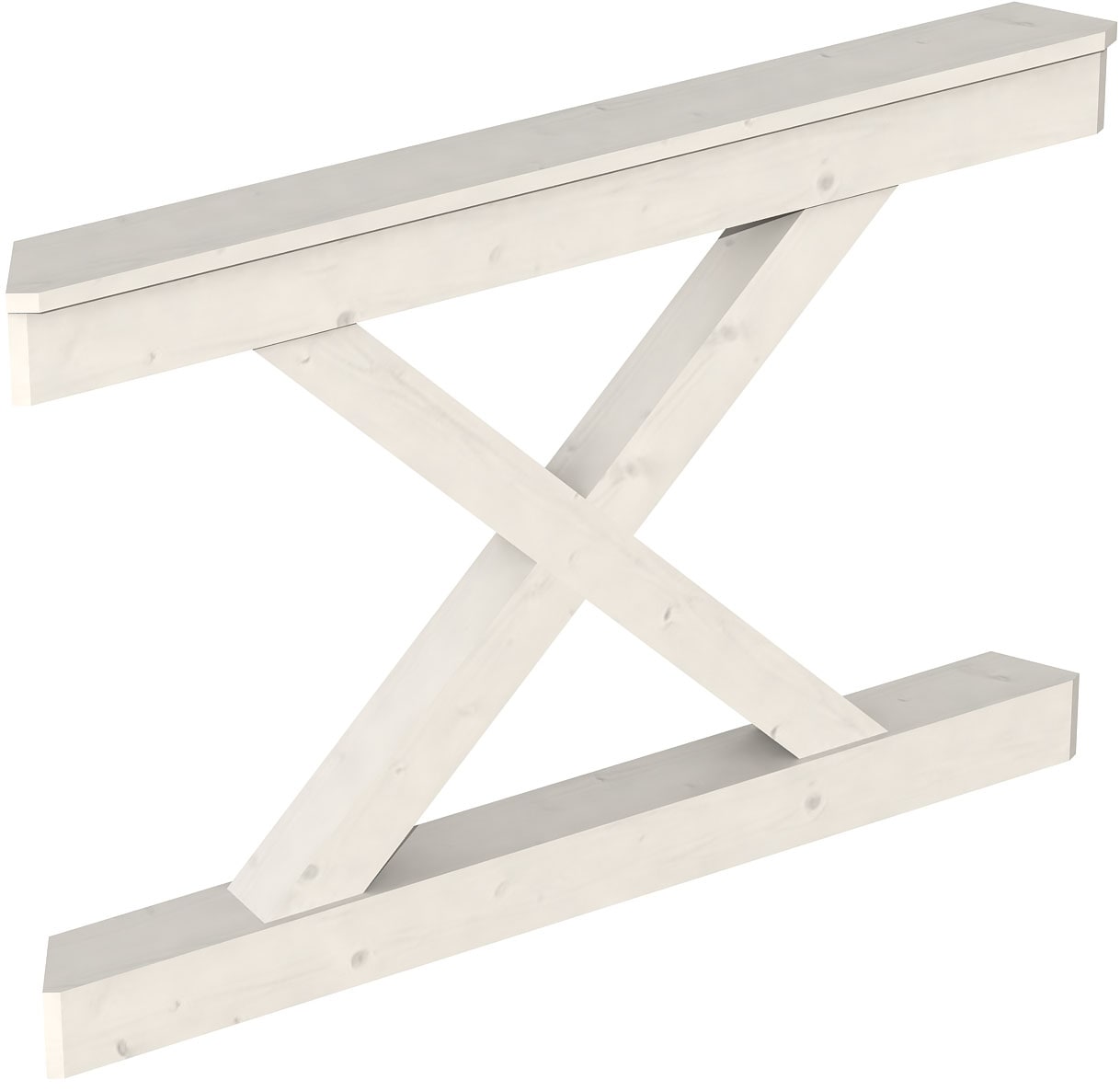 Brüstungsgeländer SKANHOLZ, H:84cm L:120cm, weiß, Geländer, "Andreaskreuz"