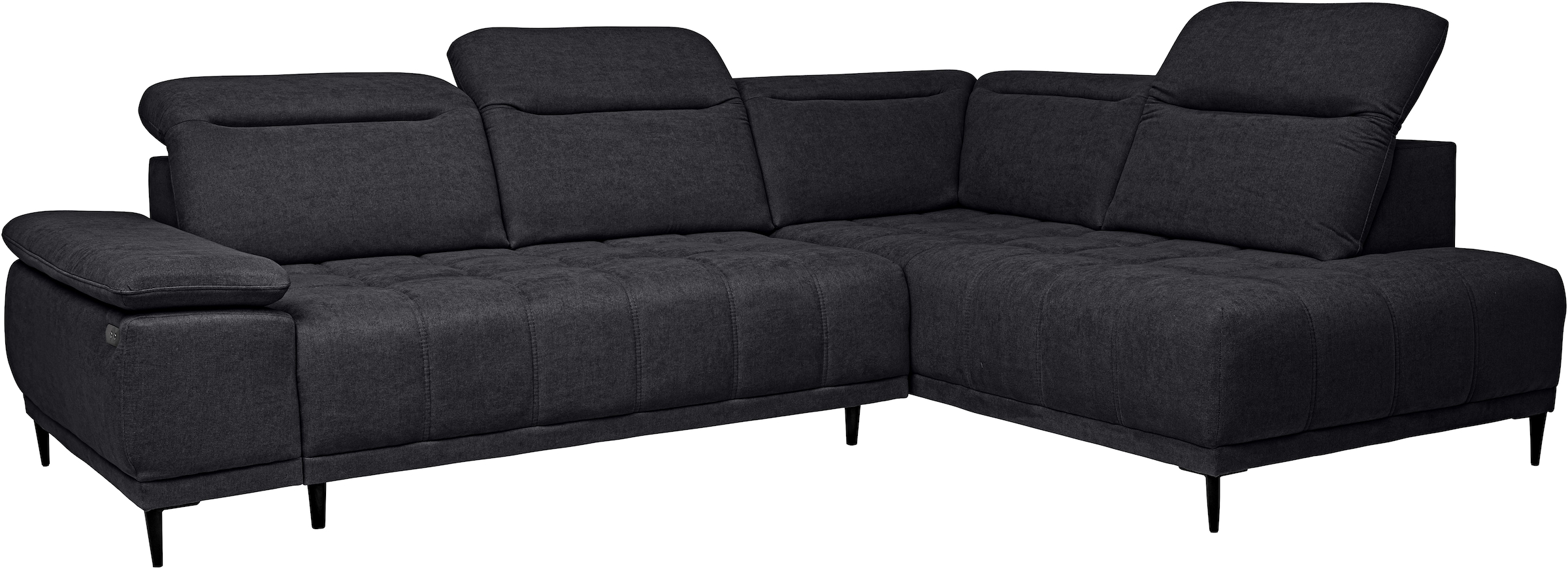 WERK2 Ecksofa »Memo Focus-L, elektrisch erweiterbare Sitztiefe um ca. 30 cm, L-Form« Komfort nach Maß: Ausziehbare Sitztiefe, verstellbare Kopfteile & Füße