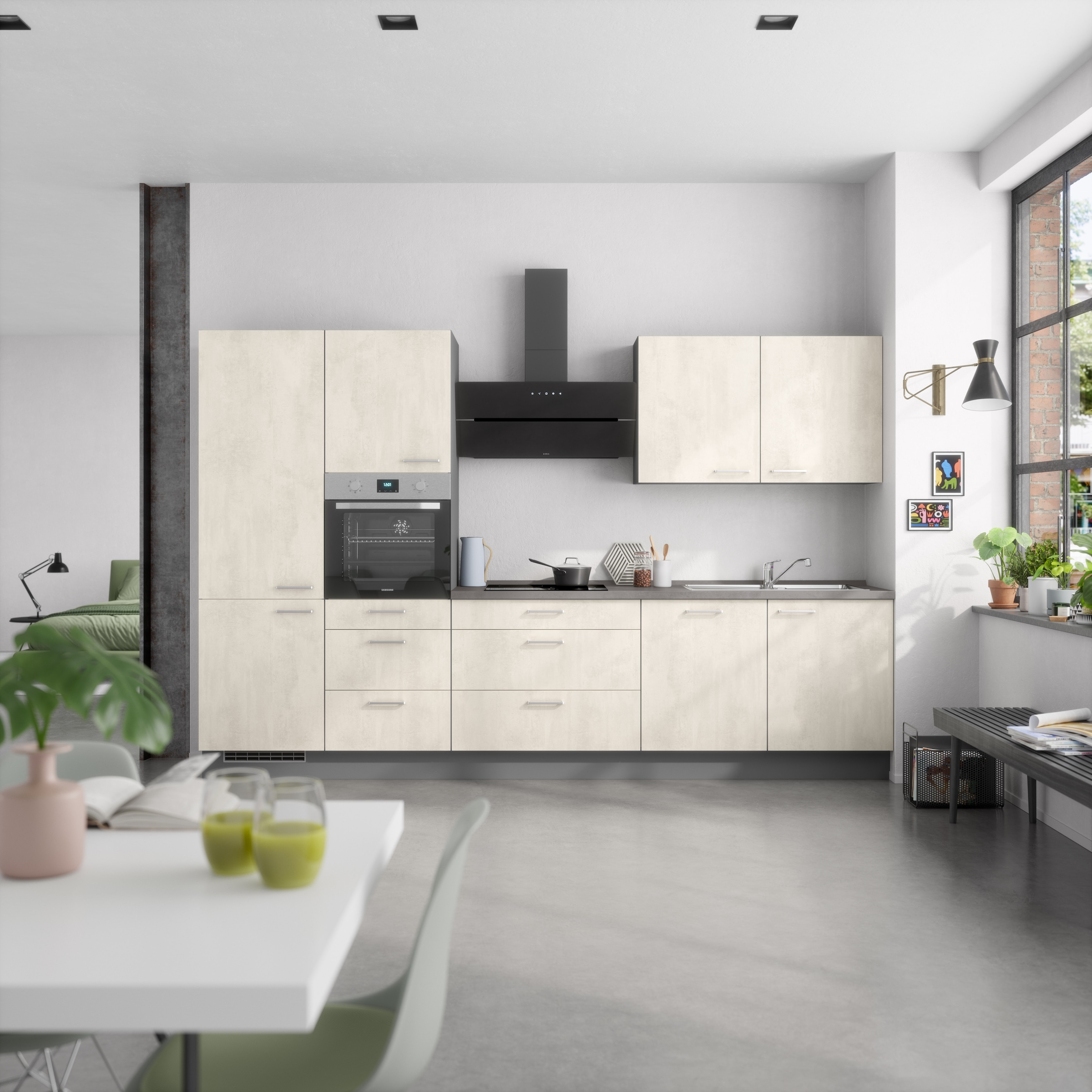 nobilia® Küchenzeile »"Riva II"«, vormontiert, Ausrichtung wählbar, Breite 330 cm, wahlw. mit E-Geräten
