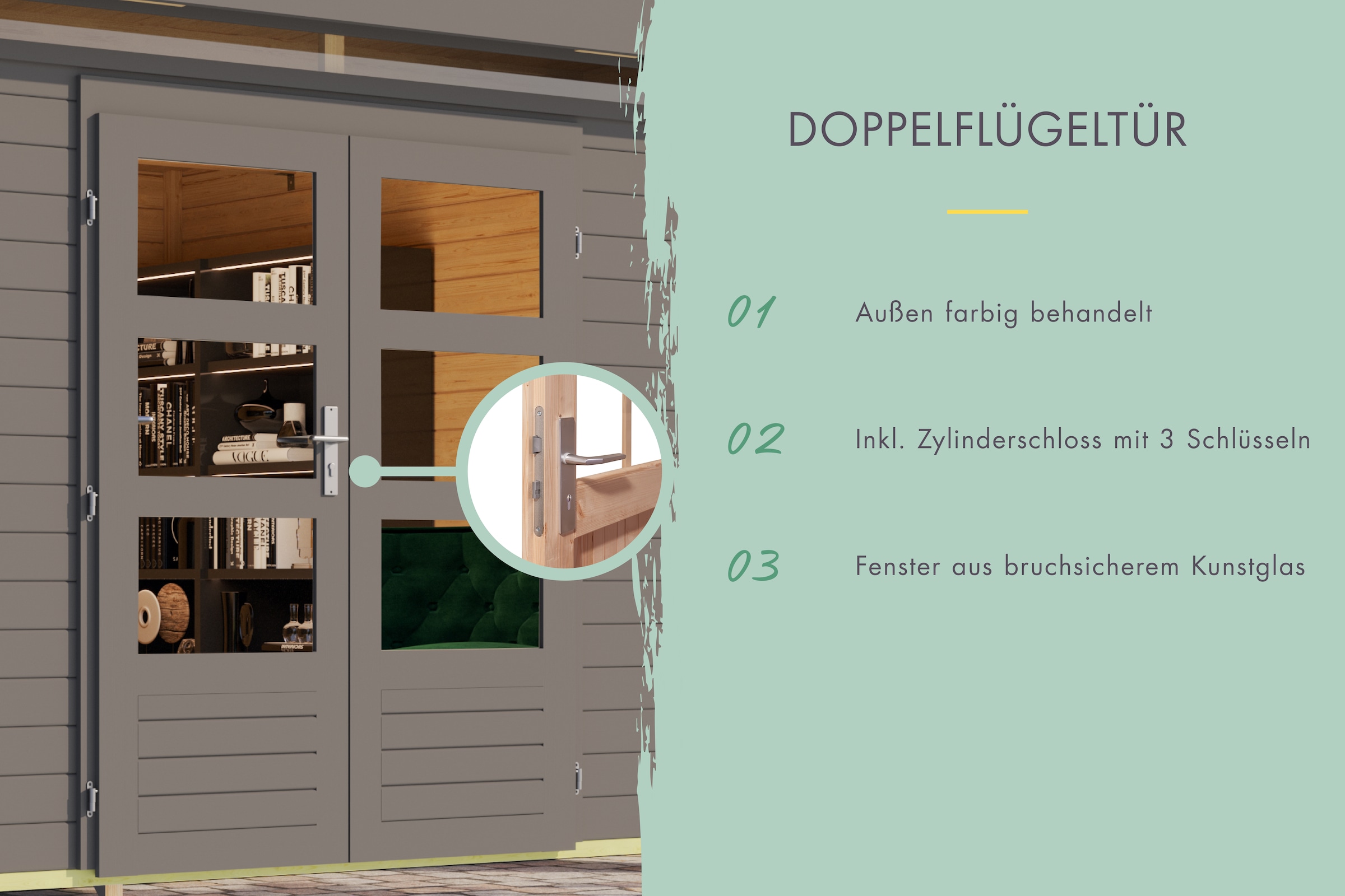 Karibu Gartenhaus »Langesee 5«, aus hochwertiger nordischer Fichte mit wasserabweisender Profilierung