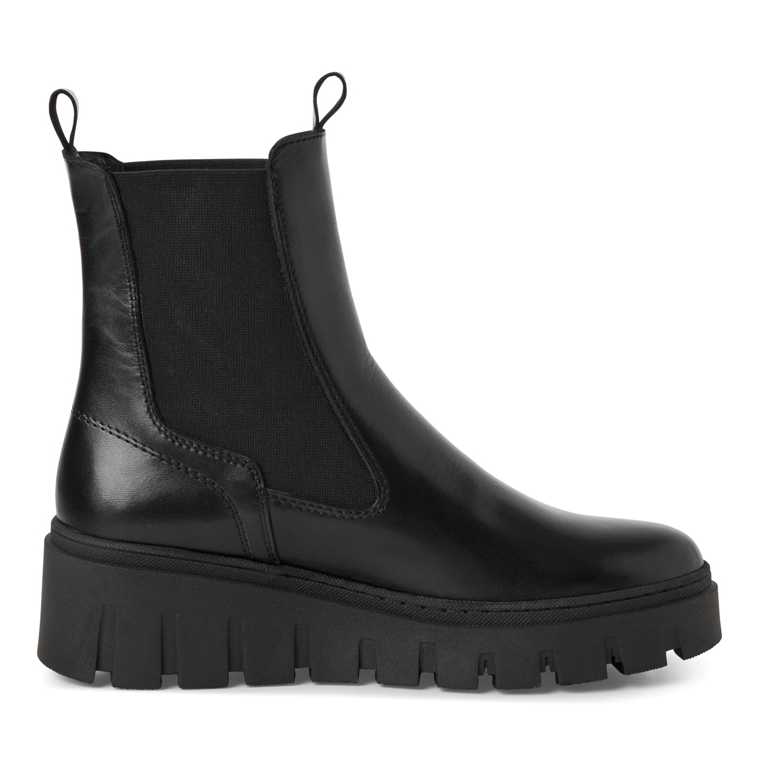 Tamaris Chelseaboots, Plateau, Stiefelette, Schlupfschuh mit T-Logoprägung