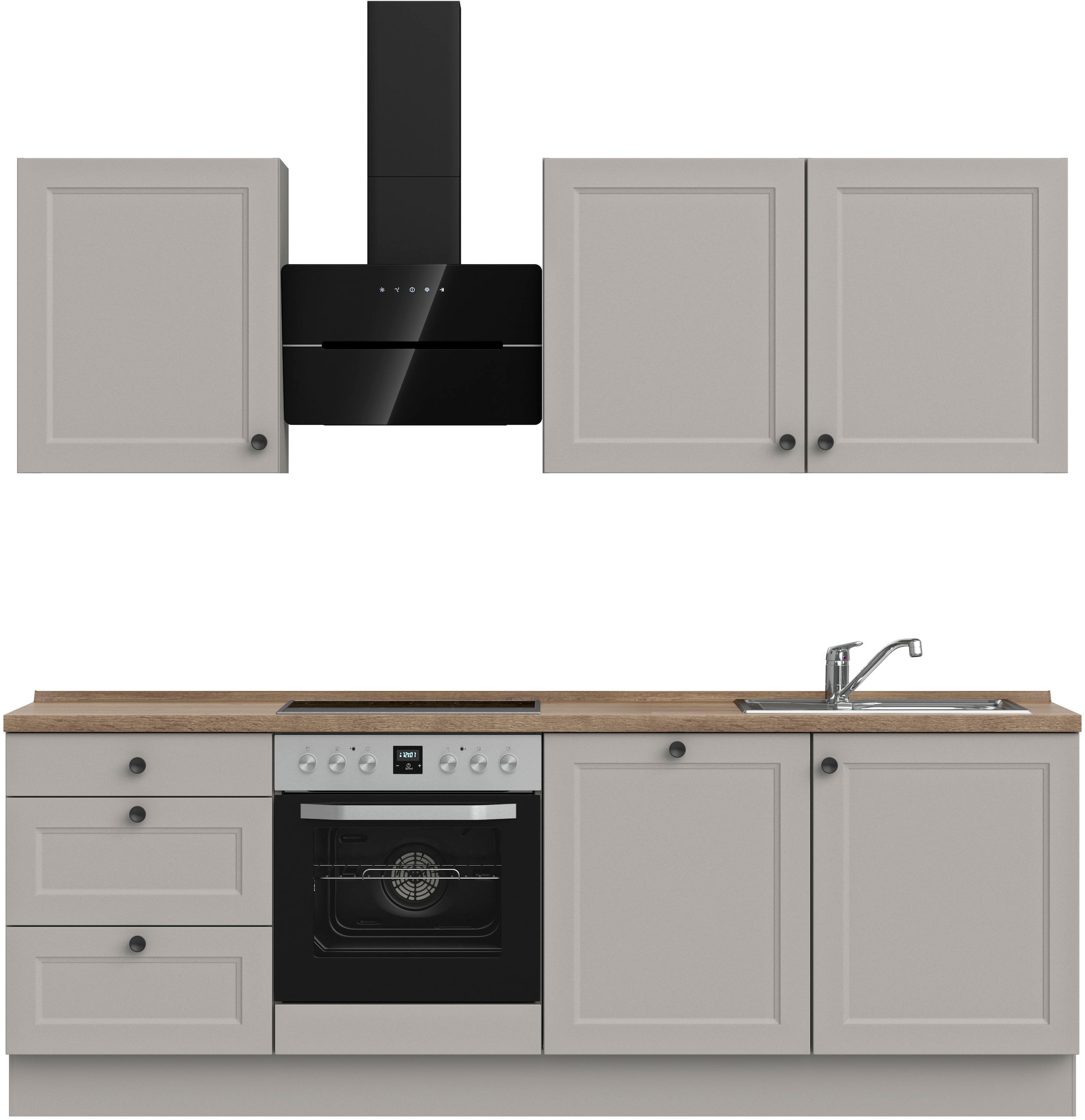nobilia Küchenzeile ""Cascada II", NEU: individuell anpassbar mit gratis Profi-Beratung" vormontiert, Breite 240 cm, Ausrichtung wählbar, wahlw. mit E-Geräten