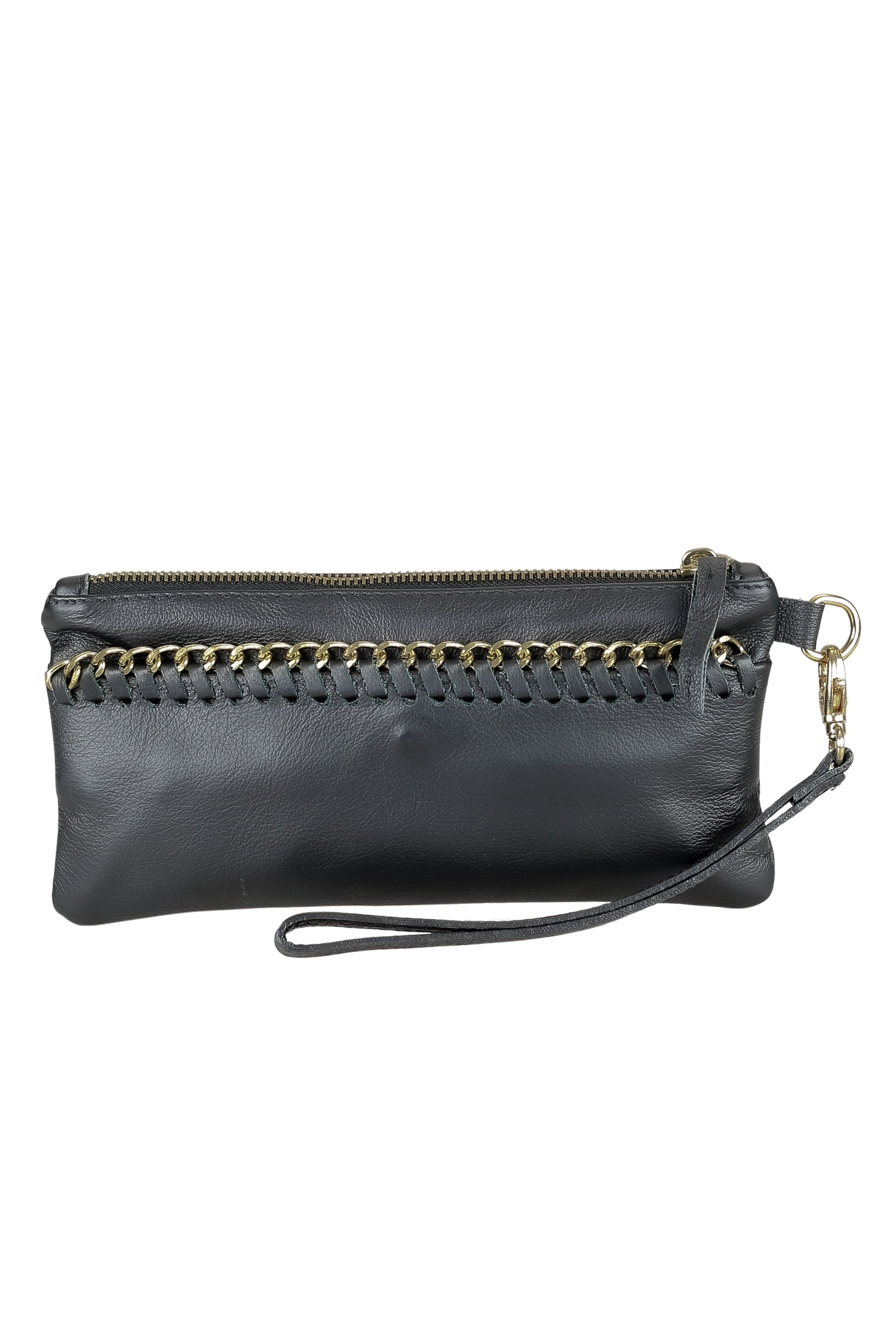 Clutch »Dubai«, aus Leder mit goldenen Metallen