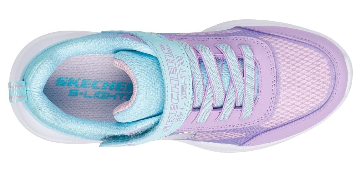 Skechers Sneaker »SKECHERS SOLA GLOW LIGHTS«, Slip-OnSneaker, Blink,-Klettverschluss, Größenschablone zum Download