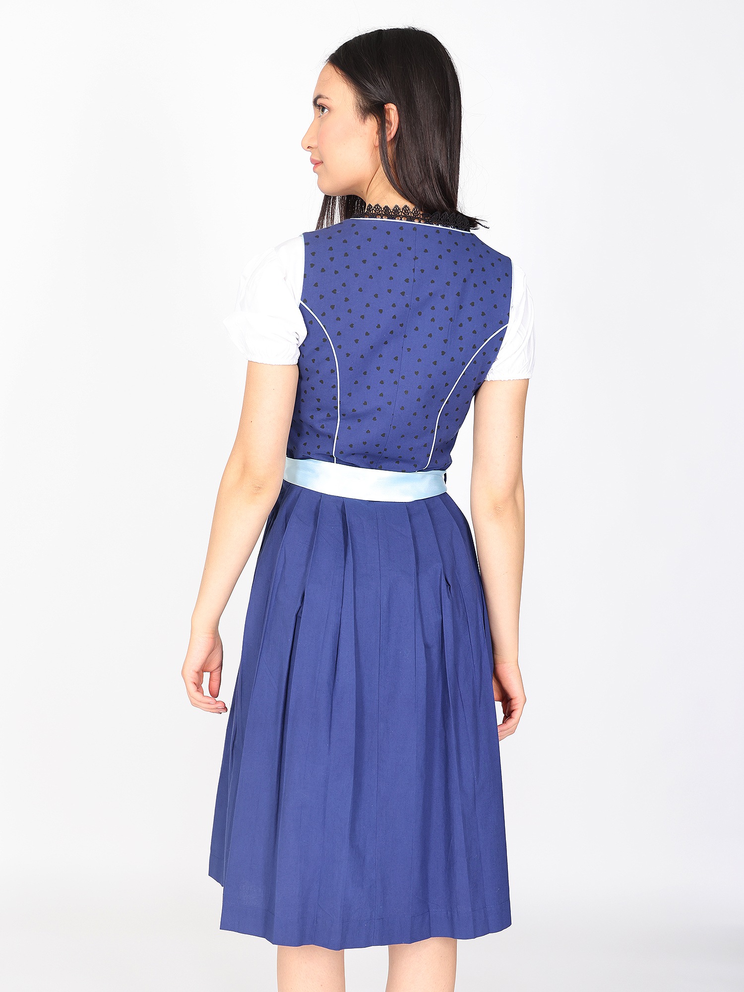 Dirndl JCC "31023115", Damen, Gr. 42, Normalgrößen, blau (navy), Obermaterial: 100% Baumwolle; Futter: 100% Baumwolle; Schürze: 100% Polyester, Kleider 3