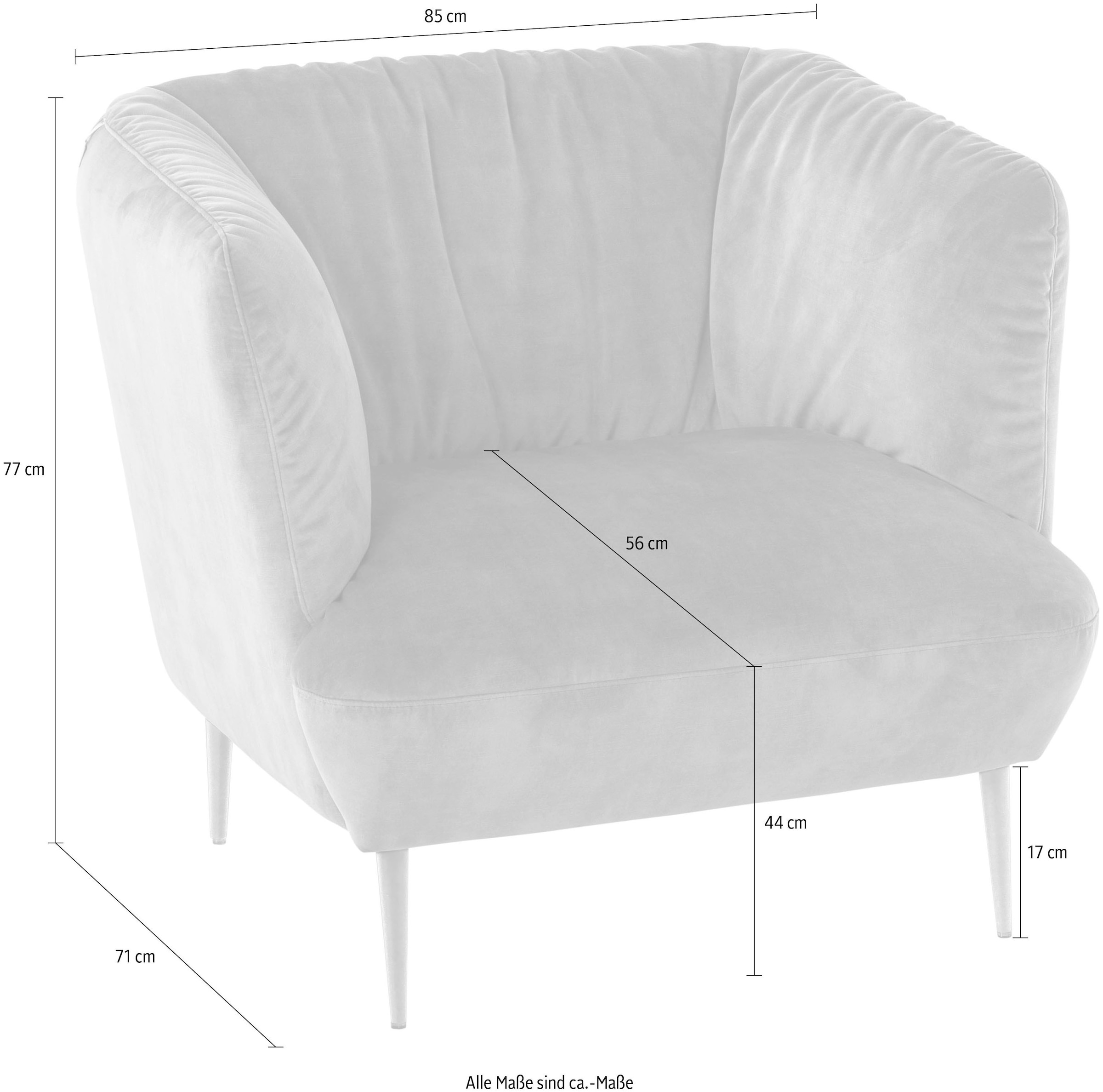 W.SCHILLIG Sessel »Villeroy & Boch ELLA«, Füße Chrom glänzend | BAUR