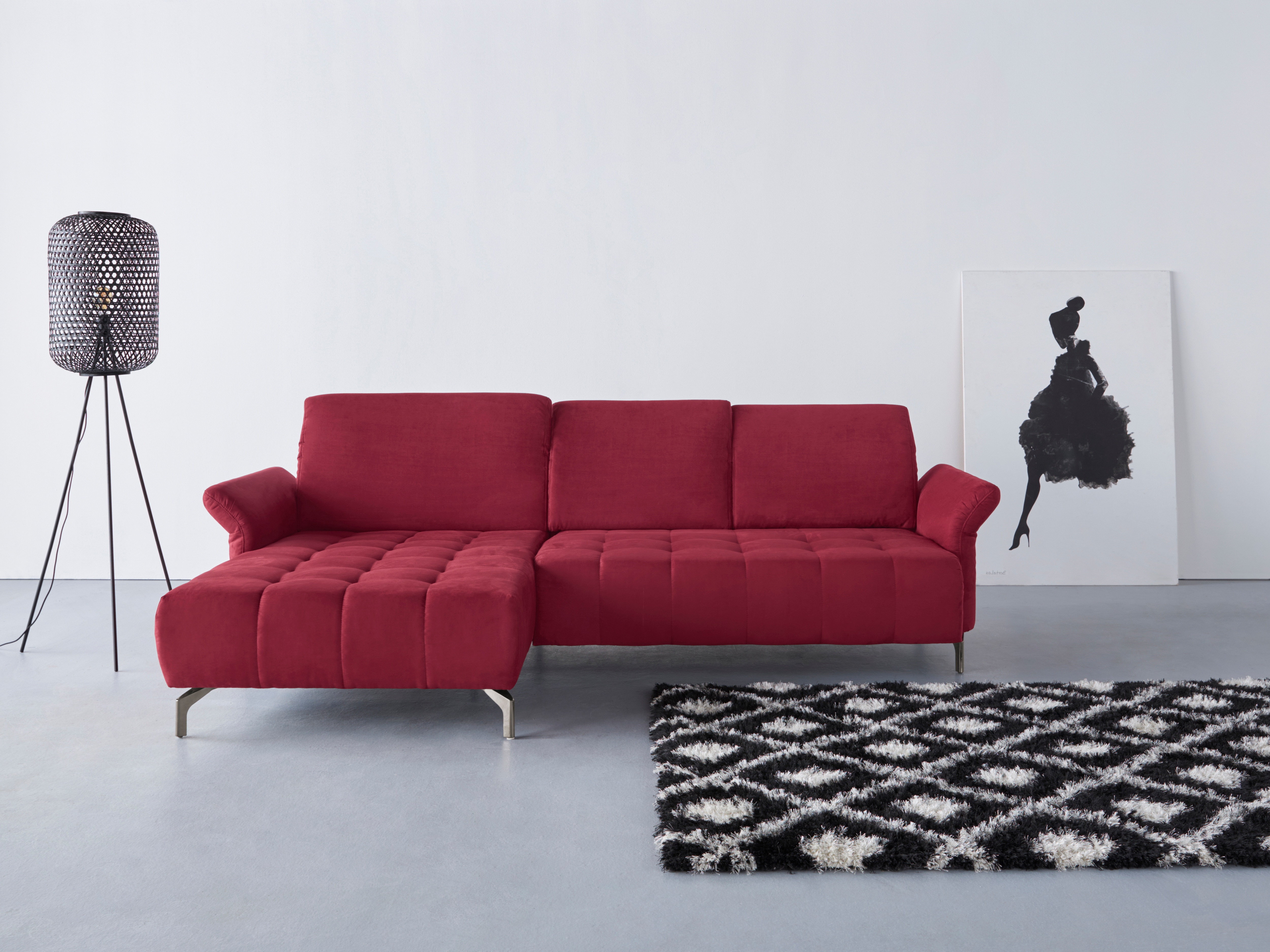 OTTO home Ecksofa "Fresh L-Form" Federkern, wahlweise Kopfteilverstellung und motorischer Vorziehsitz