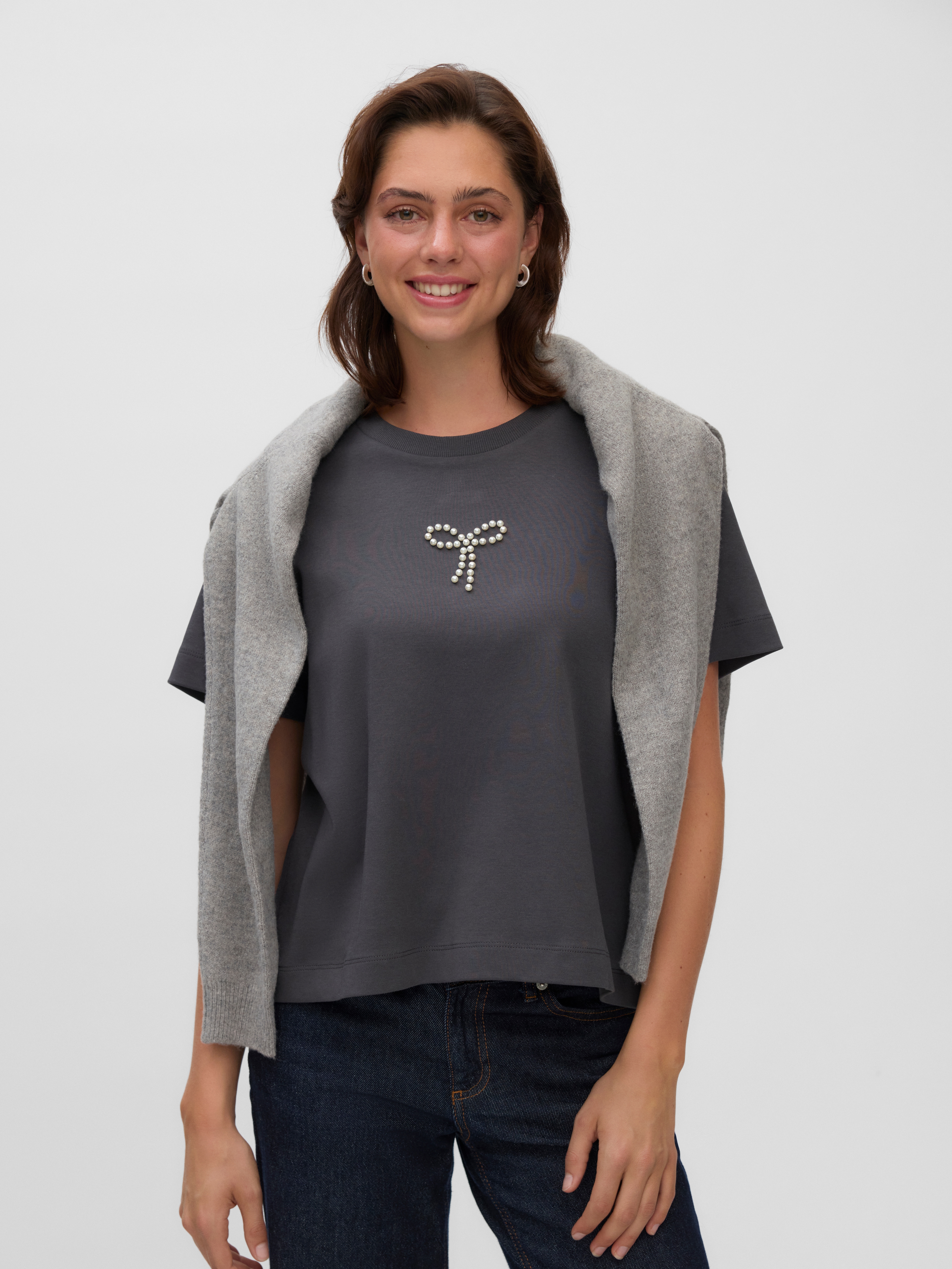 Vero Moda "VMSARA METTE SS TOP BOX JRS GA NOOS" Baumwolle, regular fit