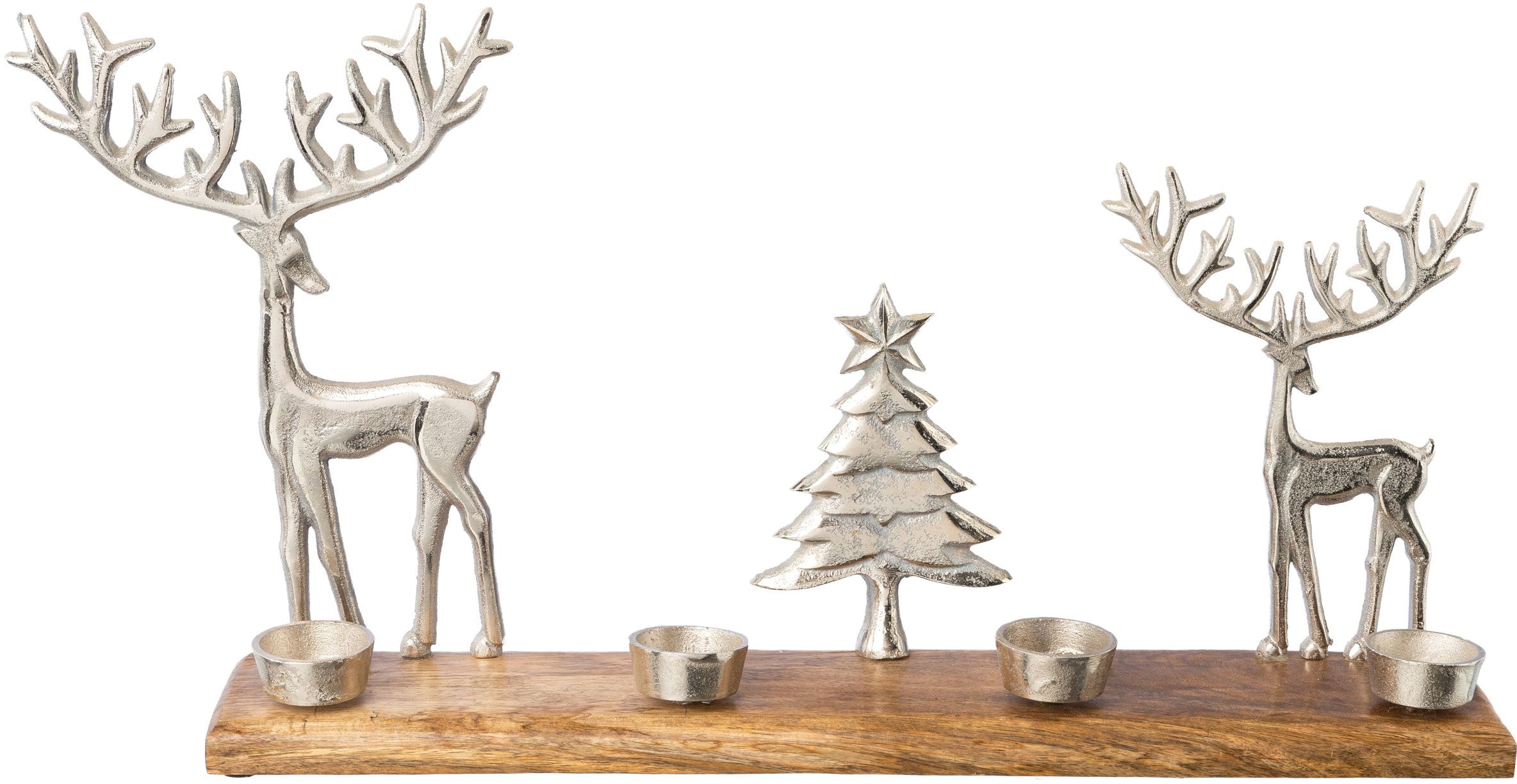 deco | bestellen Adventsleuchter Creativ als (1 auf 4 Holzplatte, St.), BAUR für Kerzen, Adventsleuchter ideal »Weihnachtsdeko«, edler