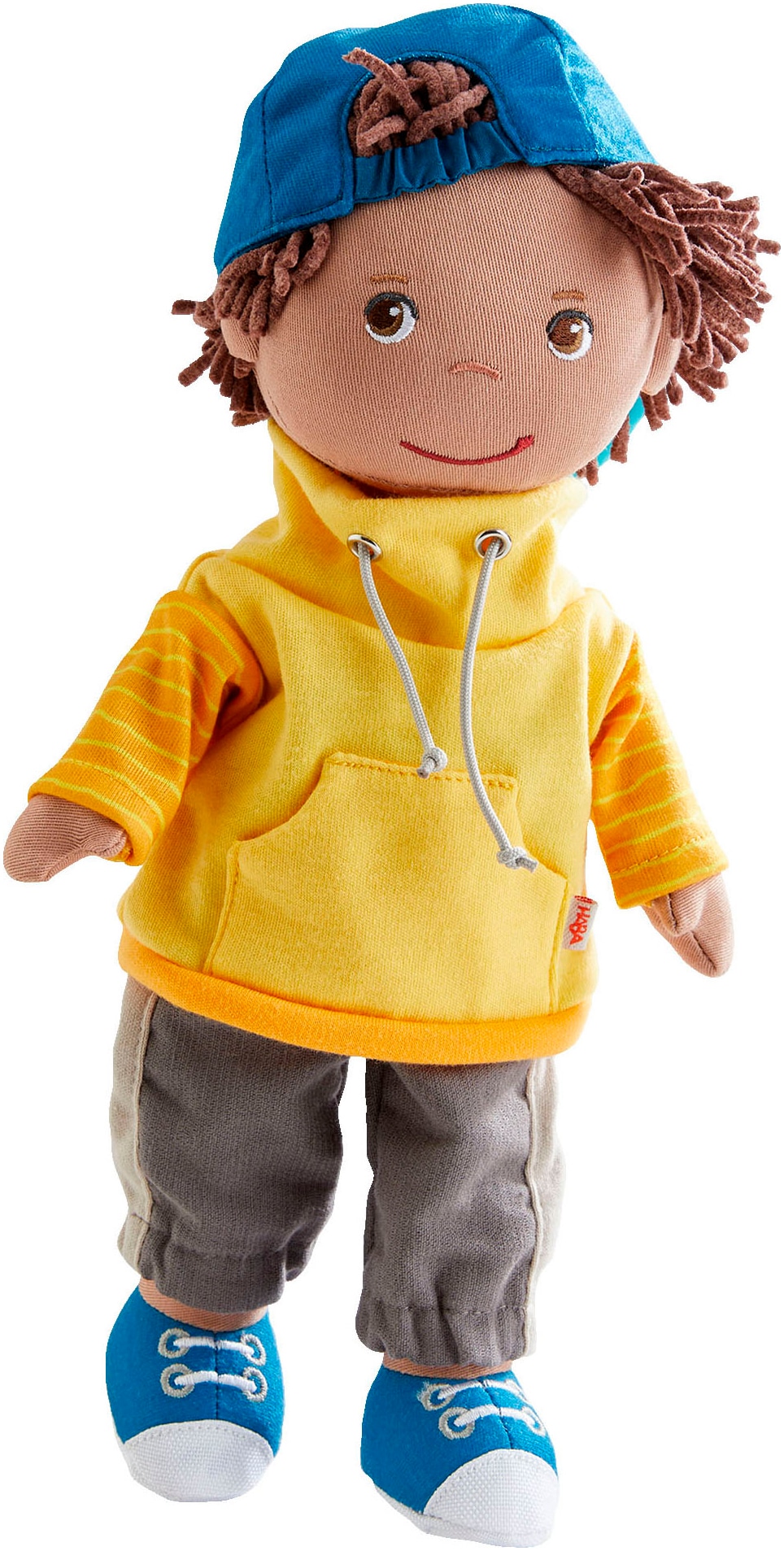 Haba Stoffpuppe »Bruno«, Mit Sweatshirt, Hose und Cap