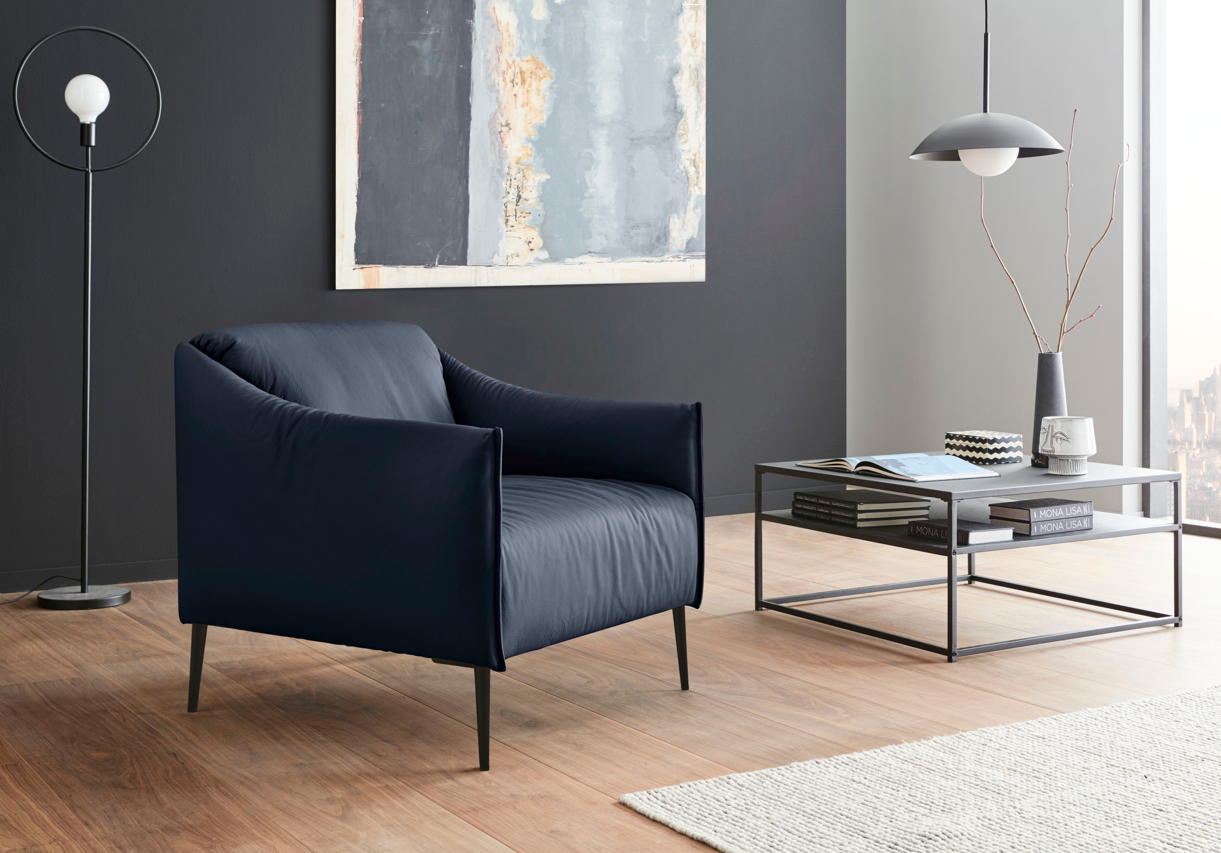 W.SCHILLIG Cocktailsessel "sally Design-Sessel, zeitlos und bequem, tolle Verarbeitungsdetails" mit Metallfüßen in Schwarz pulverbeschichtet