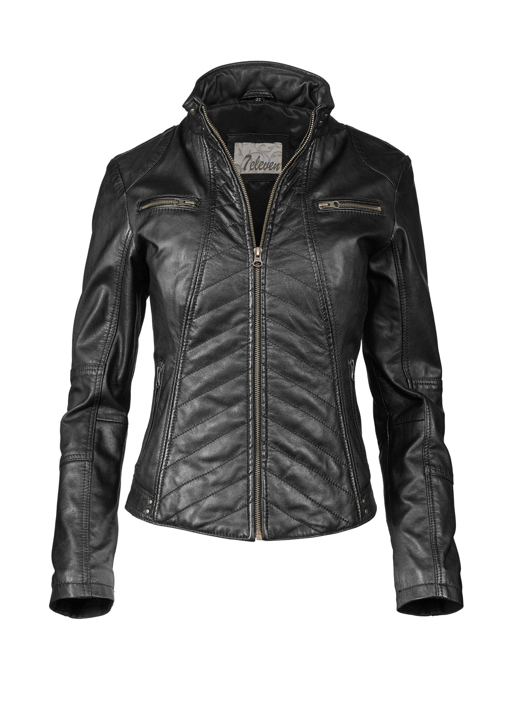 7eleven Lederjacke "SERENATE" ohne Kapuze aus hochwertigem Leder