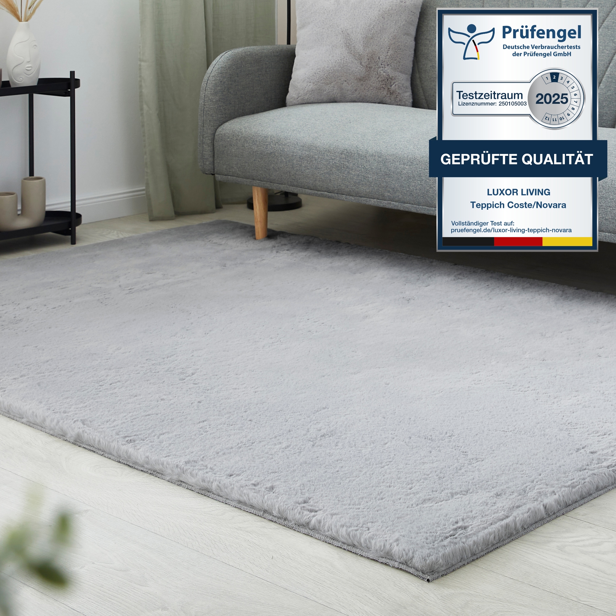 LUXOR living Fellteppich »Novara«, rechteckig, 30 mm Höhe, Kunstfell, Kaninchenfell-Haptik, besonders weicher Hochflor