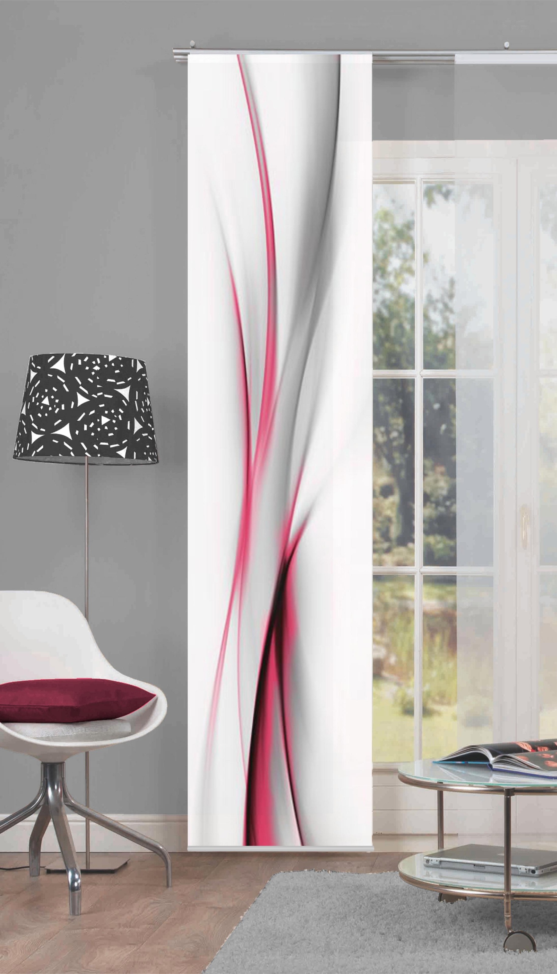 HOME WOHNIDEEN Schiebegardine "ROCHELLE" Klettband 1 Stk. tlg. HxB: 245x60, günstig online kaufen