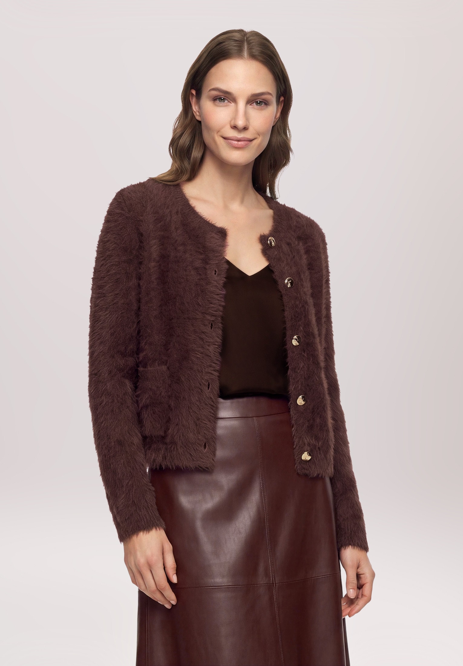 Vera Mont Strickjacke »Damen mit Rundhalsausschnitt« 1
