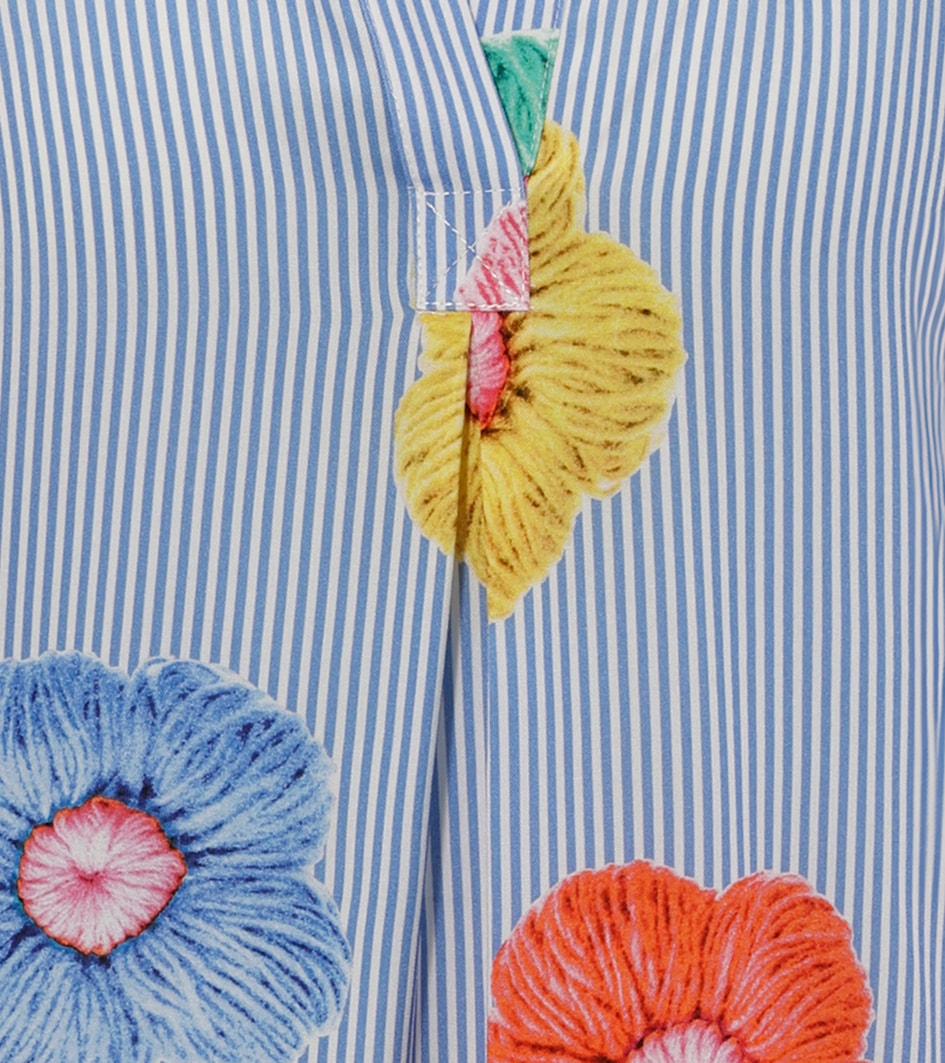 Aniston CASUAL Schlupfbluse, gestreift und mit bunten Blüten verziert