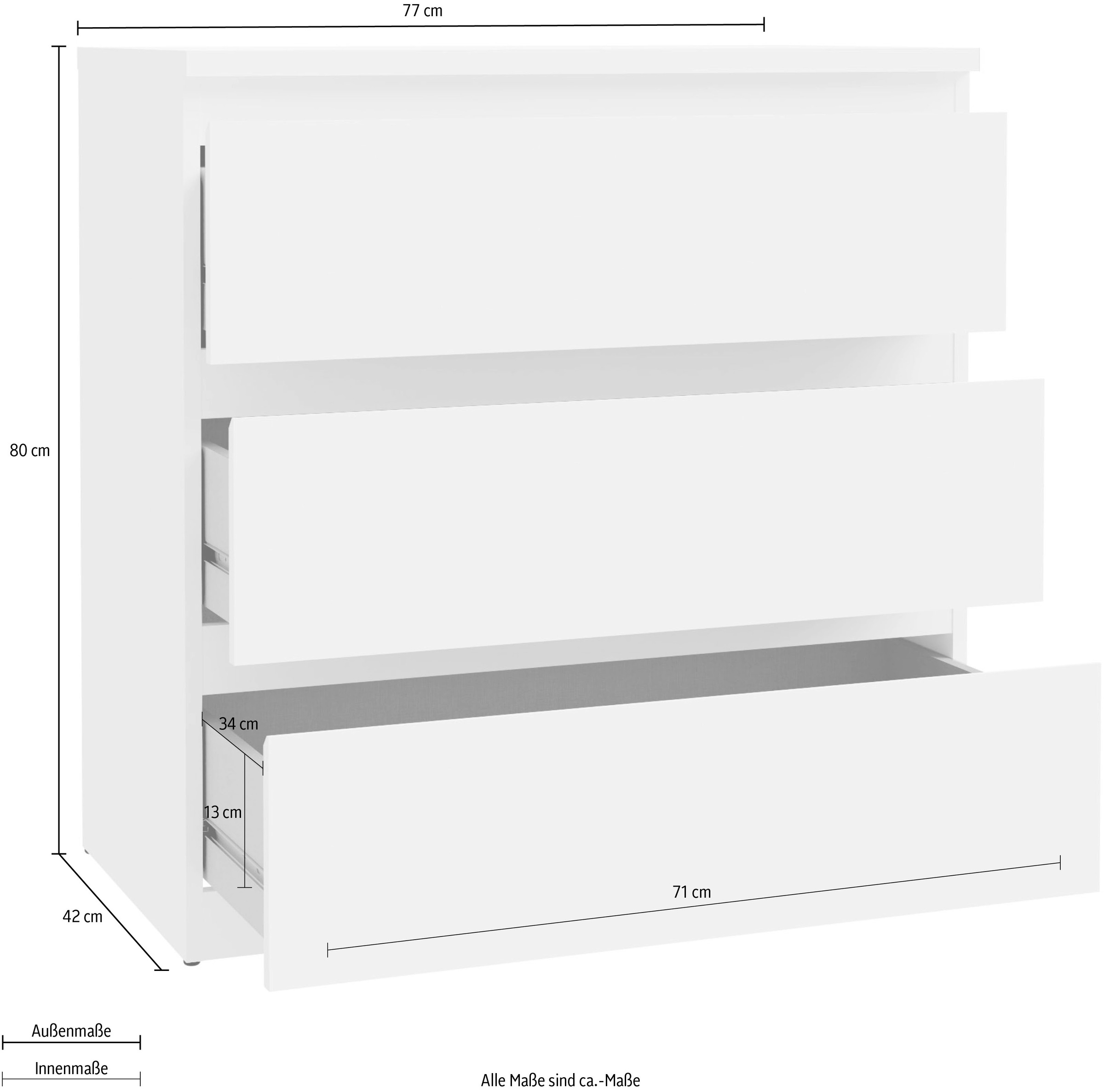 FORTE Kommode »EDMORE«, Kommode, Breite ca. 78 cm