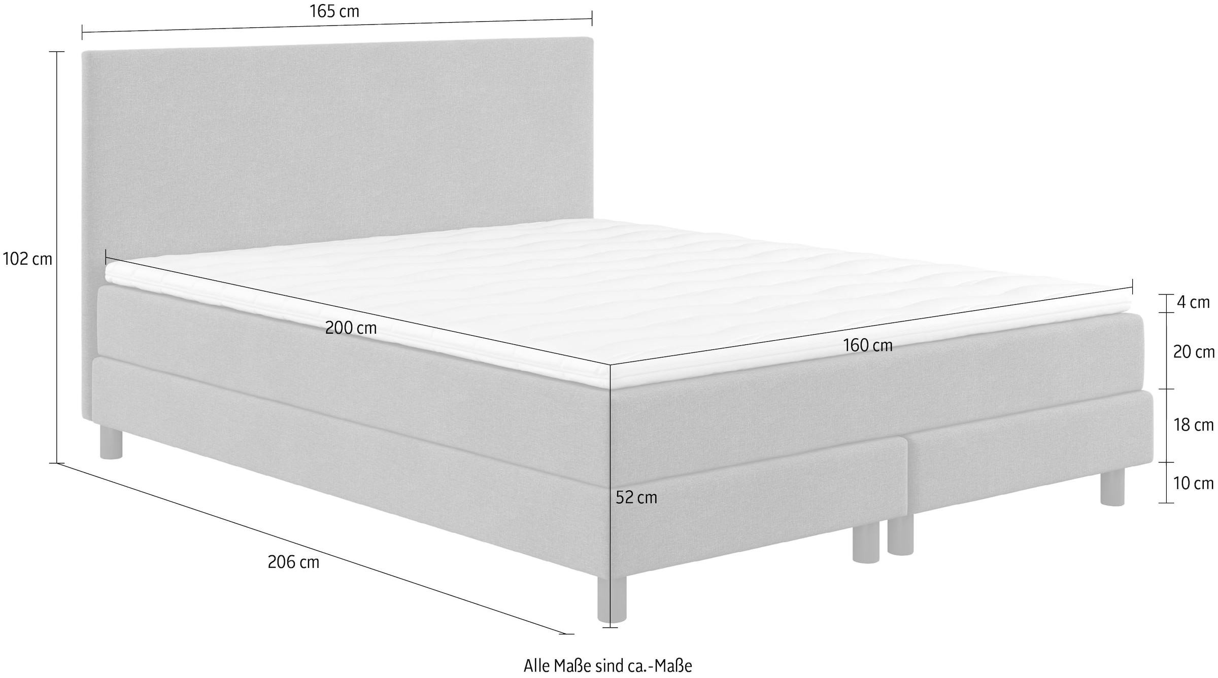COTTA Boxbett »Andorra«, inkl. Topper, erhältlich in verschiedenen Breiten