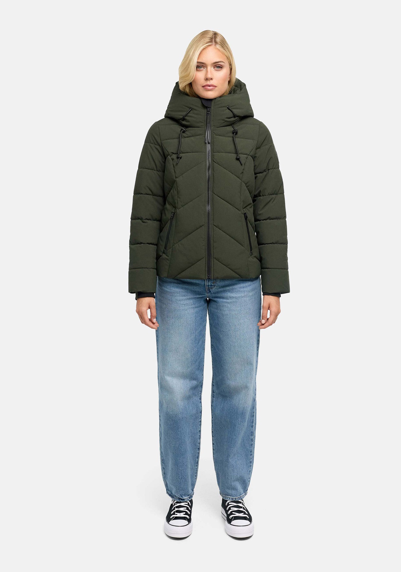 Marikoo Winterjacke »Naanda« mit Kapuze Steppjacke mit diagonaler Steppung, Kapuze, hohem Kragen