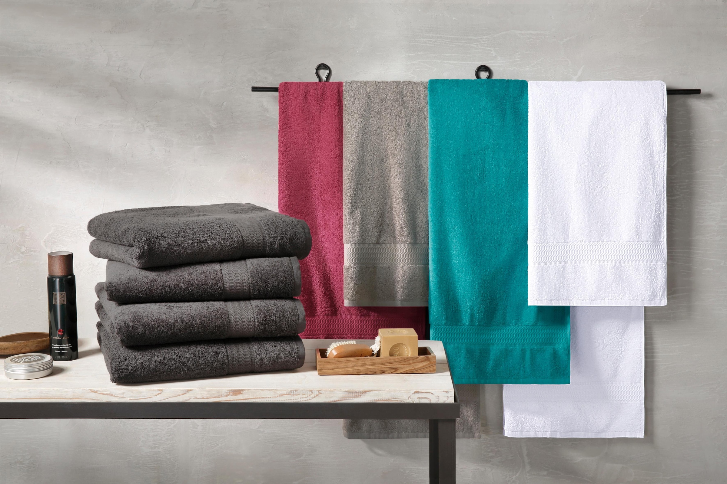 my home Badetücher »Juna«, (4 Serie, als Baumwolle und St.), in Set Uni-Farben, BAUR 100% Badehandtücher | im