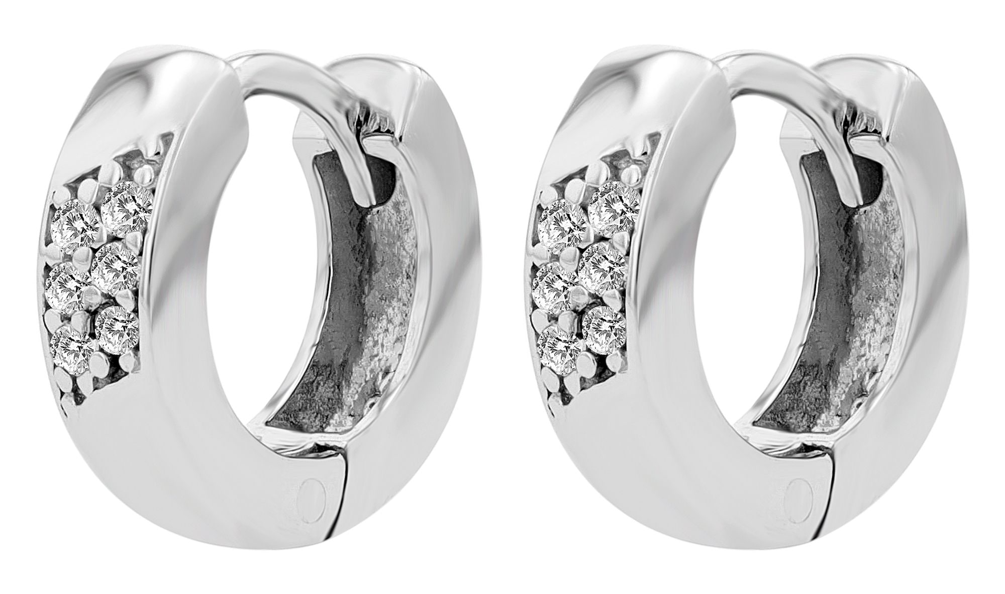 Adelia´s Klappcreolen »Ohrringe – Klappcreole aus 925 Silber mit Zirkonia« Eine schöne Geschenkidee für jeden Anlass