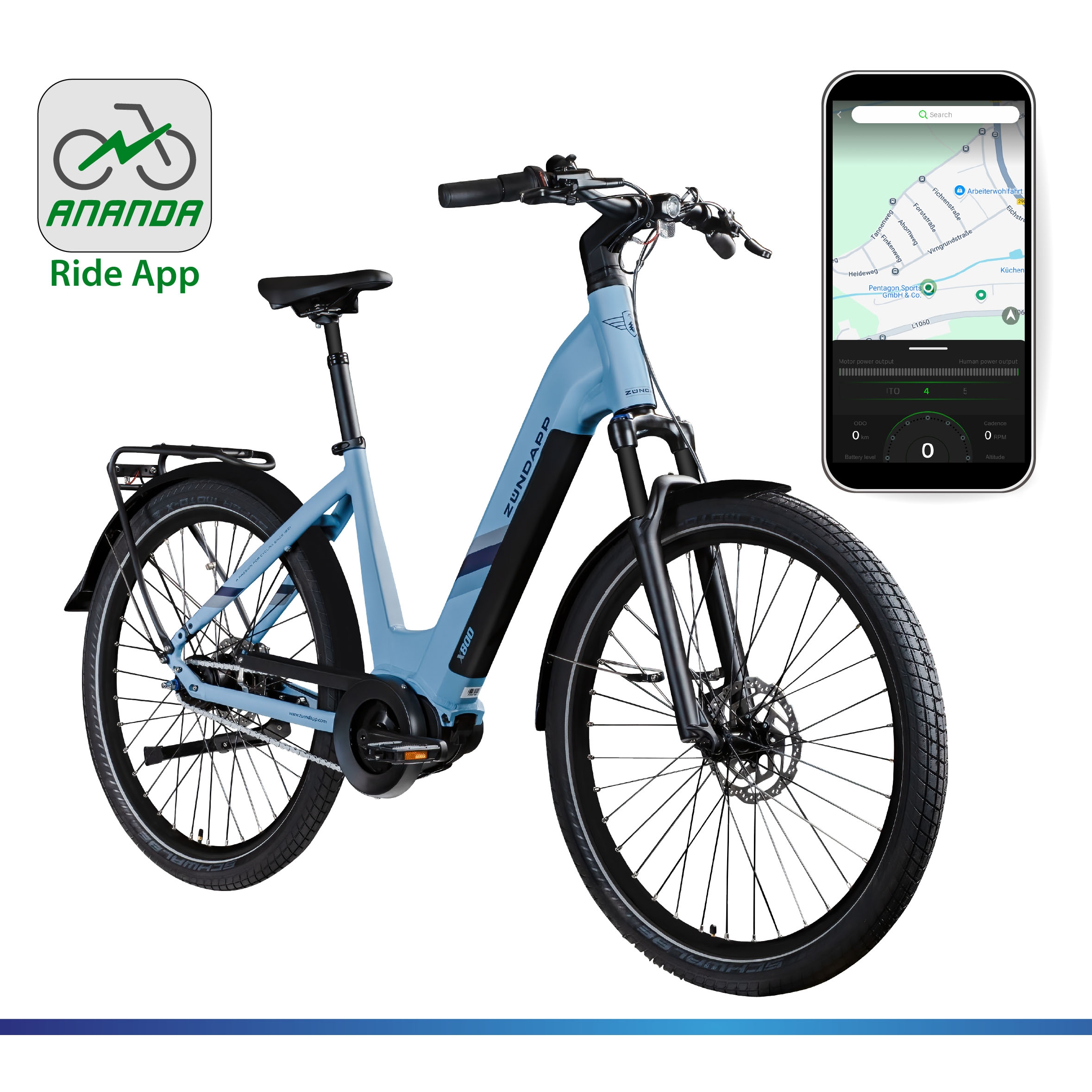 Zündapp E-Bike »X800«, 7 Gang, Mittelmotor 250 W