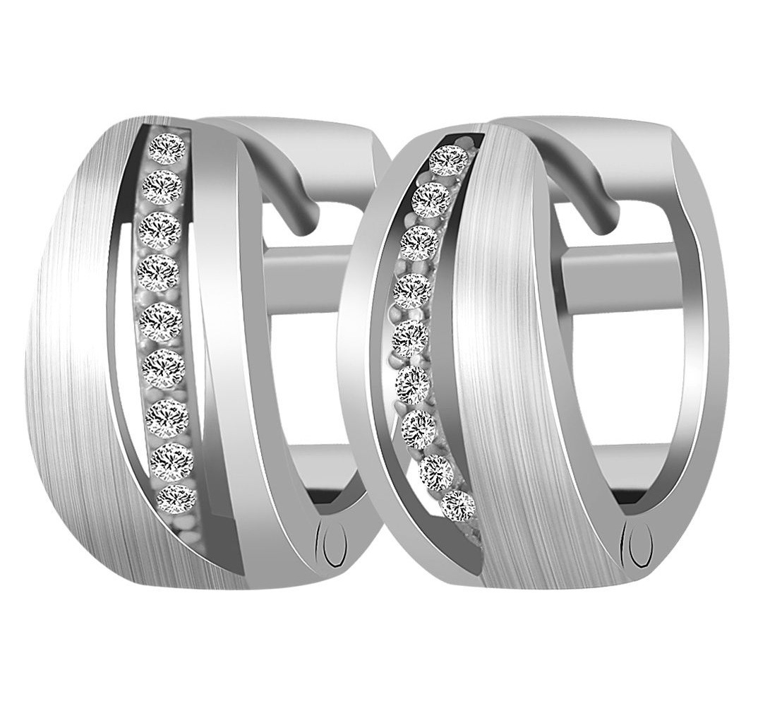 Adelia´s Klappcreolen "Damen Ohrringe – Klappcreole aus 925 Silber mit Zirk günstig online kaufen