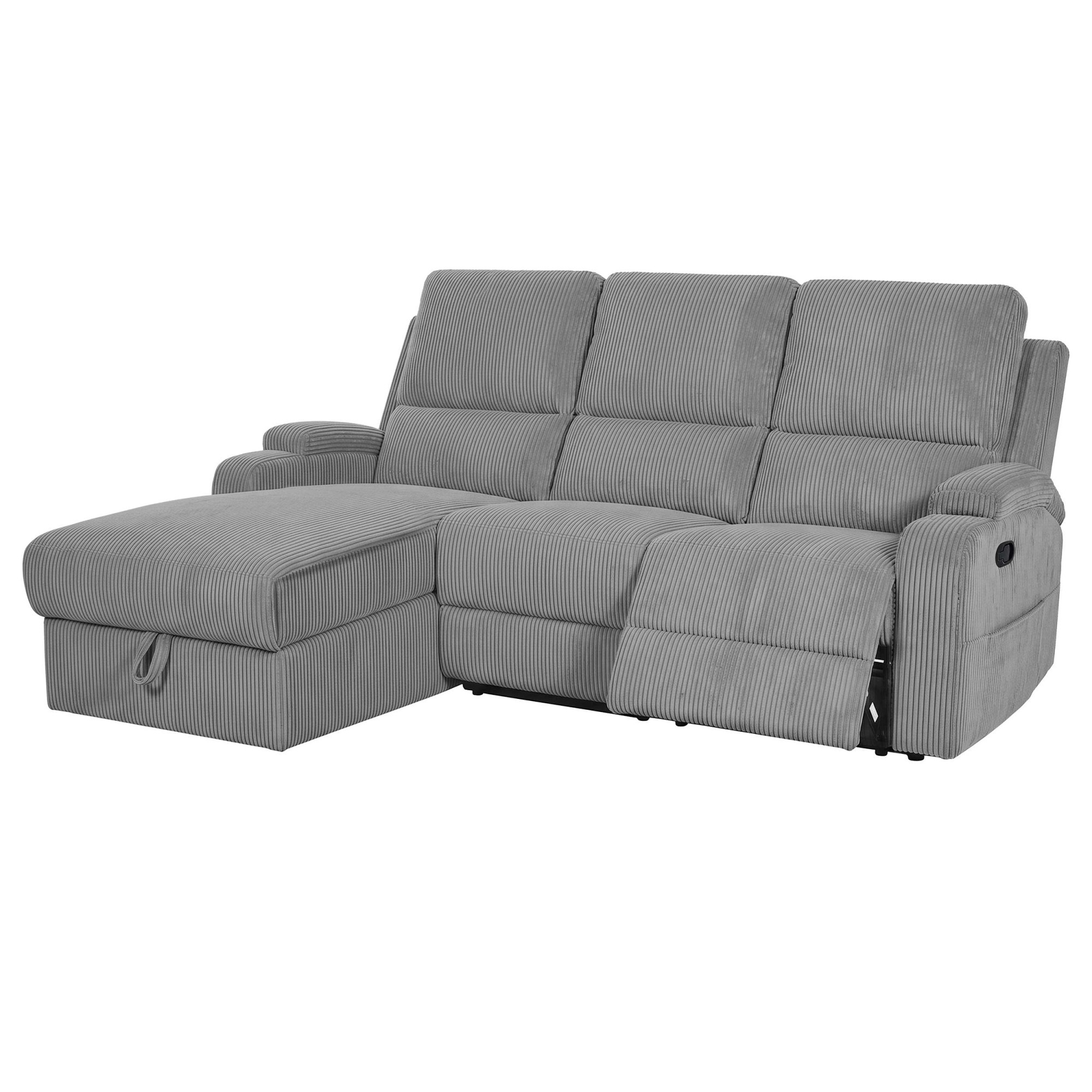 OTTO home Ecksofa »NAPORI Cord, Multimediasofa, L-Form« man. oder elektr. Relaxfuntion, USB-A bei elektr. Variante, Staukasten