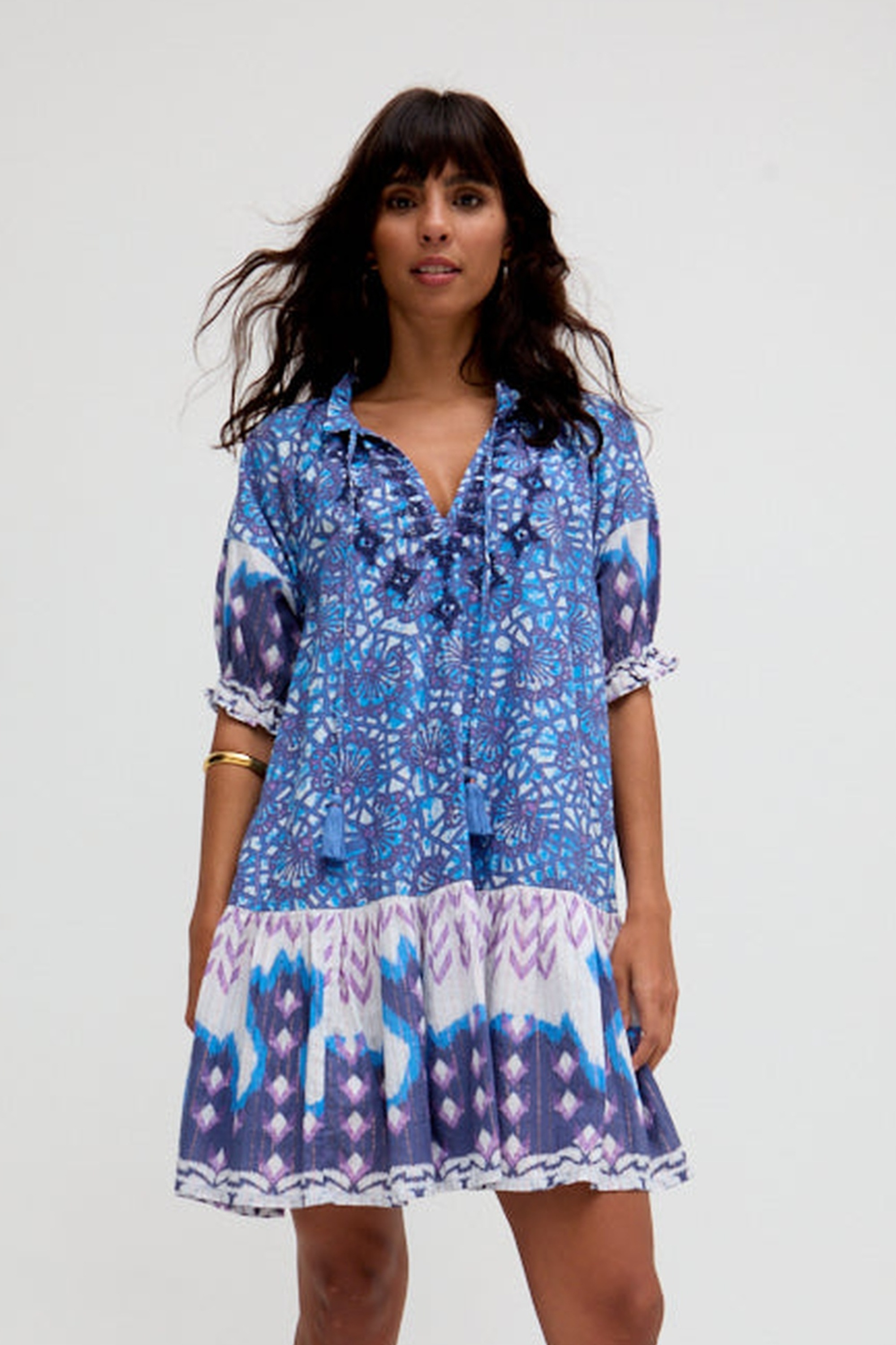 RAFFYA Midirock »Issabel All Over Embroidered Mini Skirt Damen«