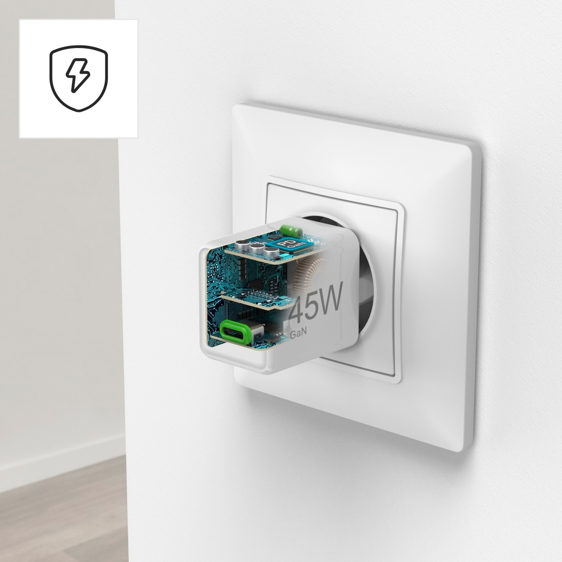 Hama Schnelllade-Gerät »Schnellladegerät (USB-C, PD/QC, extraklein 3,8 x 3,0 x 3,6 cm, 45 W)«, (1 St.)