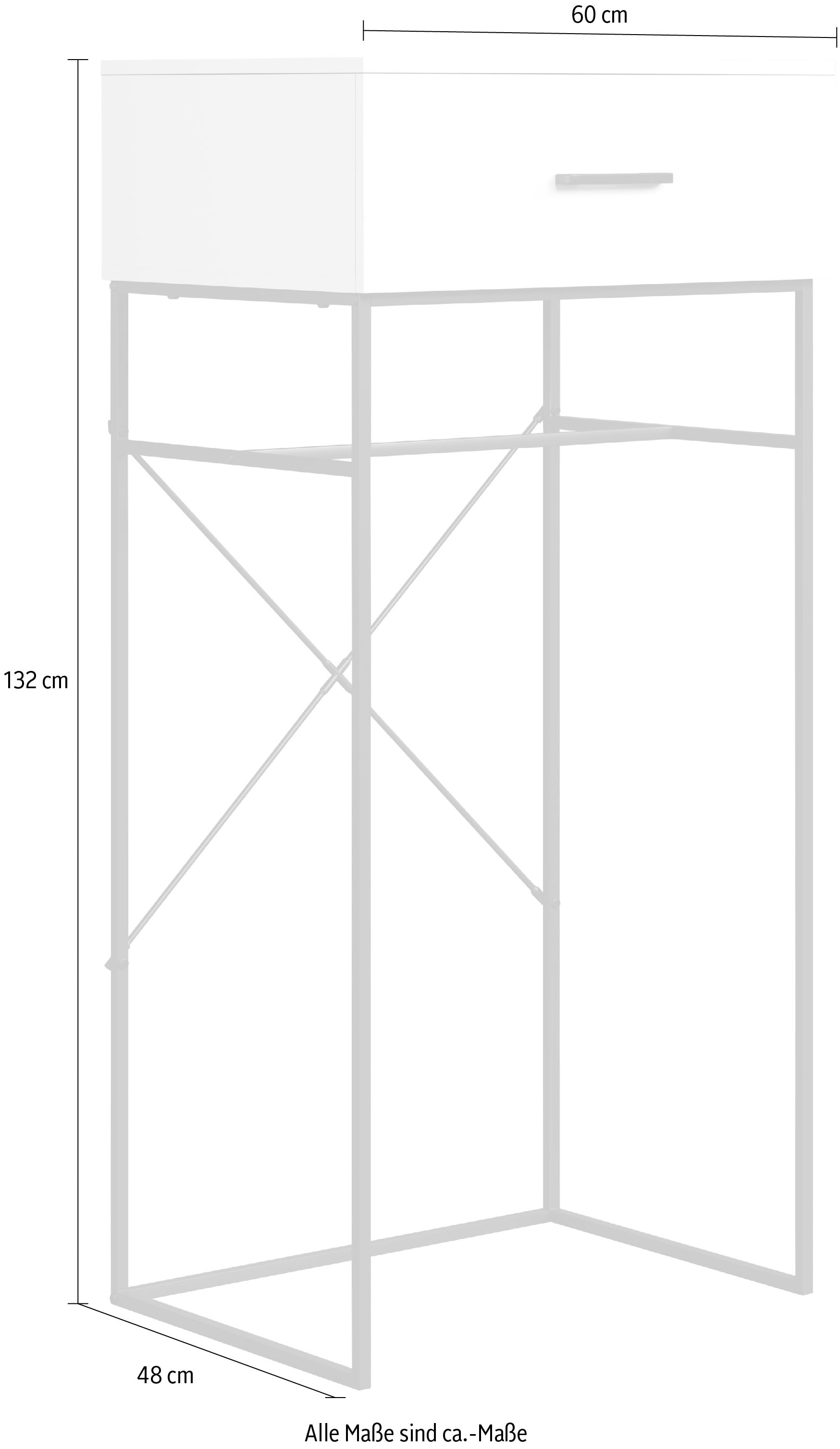 INOSIGN Beistelltisch »Sterling«, (1 St.), Konsolentisch mit Schublade und integrierter Aufhängung - 60/48/132 cm